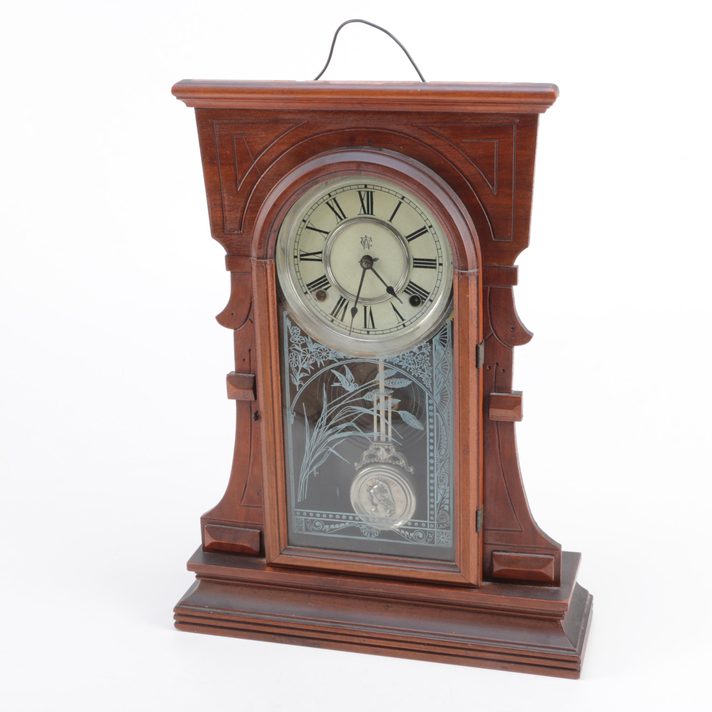 Vintage Madina Wood Gingerbread Mantel Clock