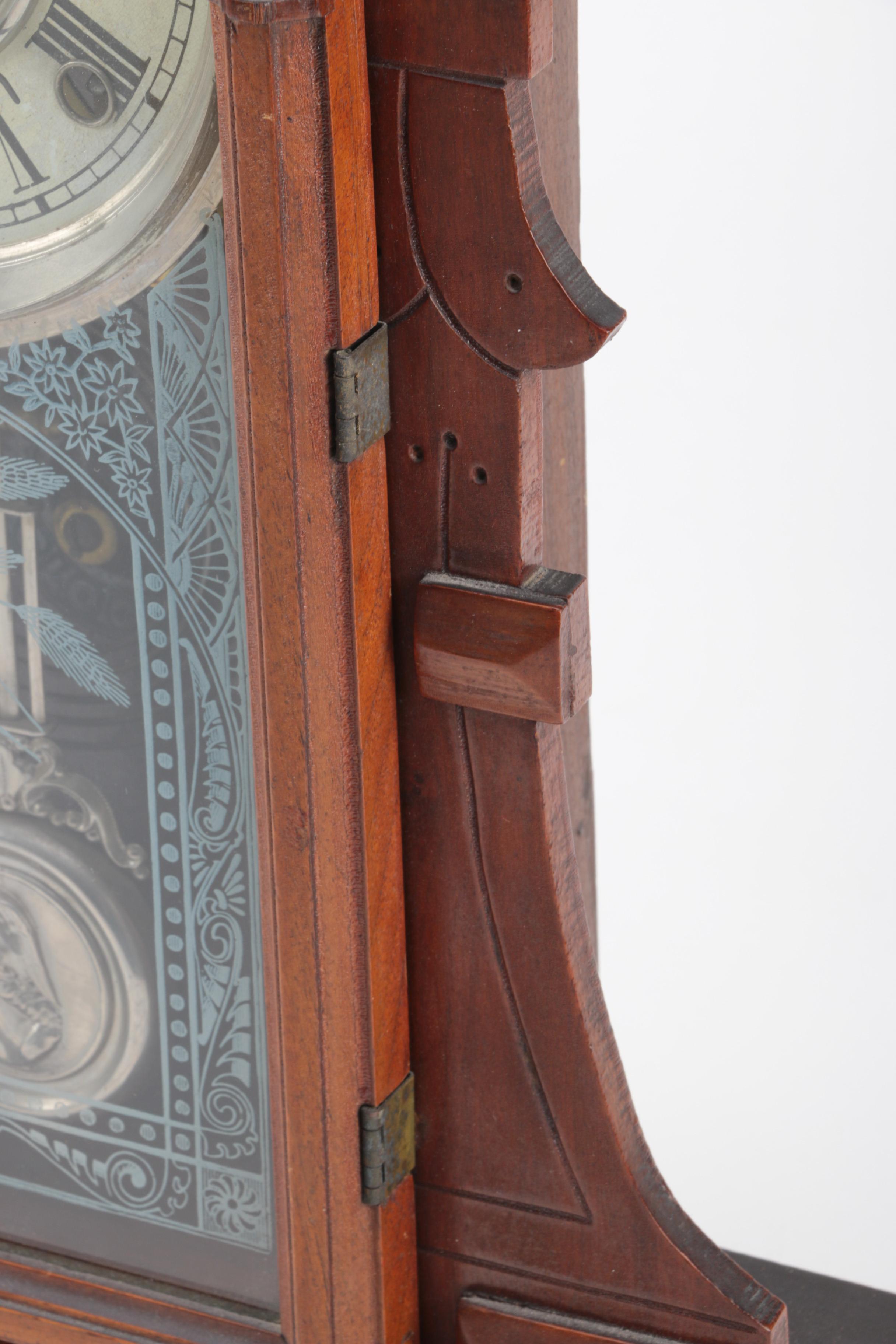 Vintage Madina Wood Gingerbread Mantel Clock