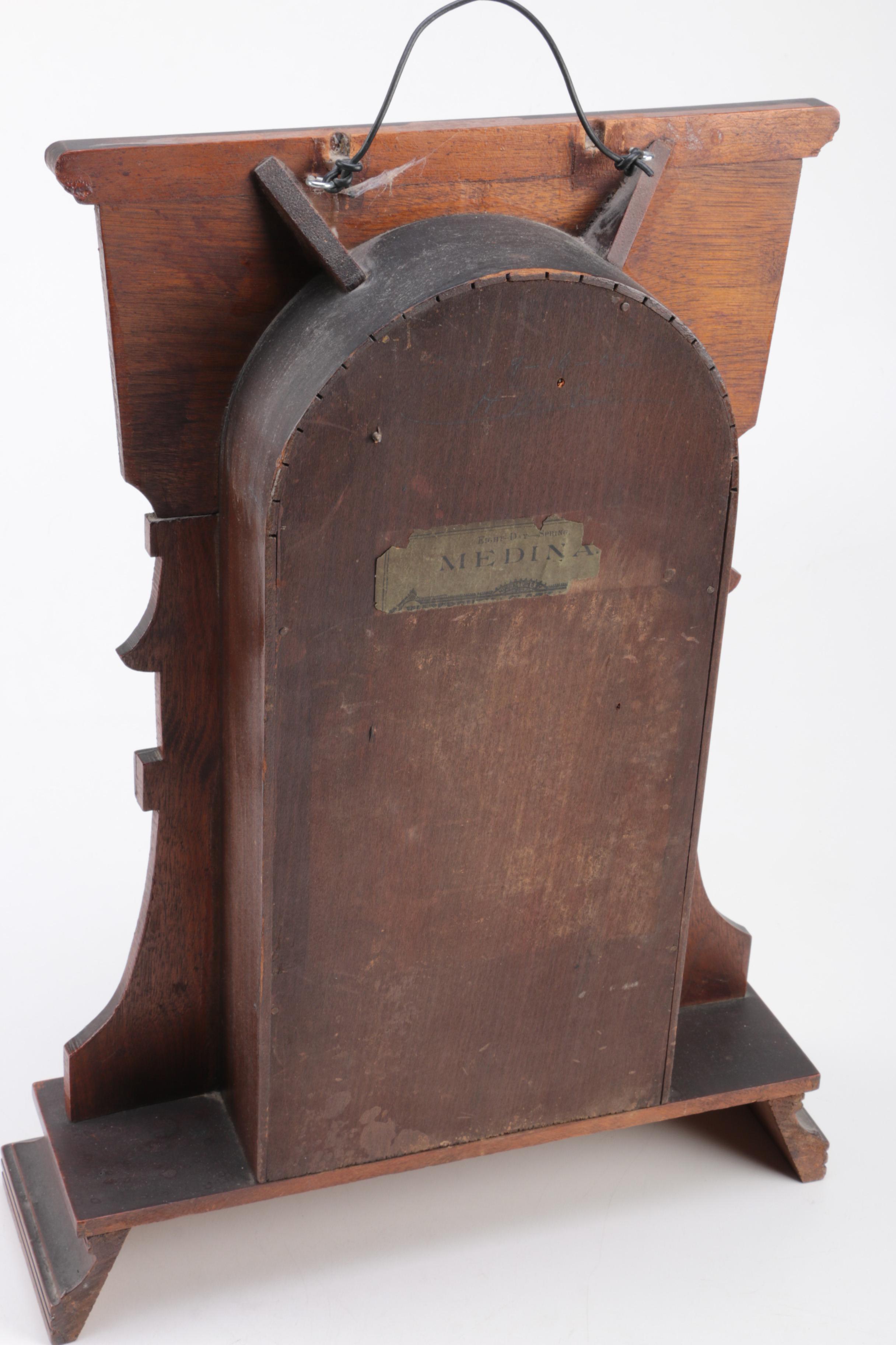 Vintage Madina Wood Gingerbread Mantel Clock