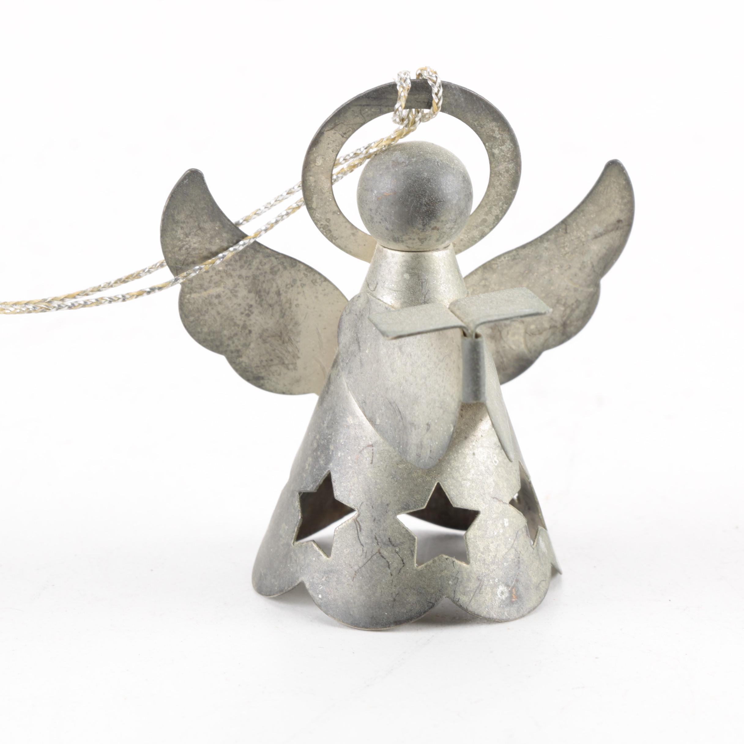 Waterford Santa Claus Ornament with a Collection of Angel Ornaments