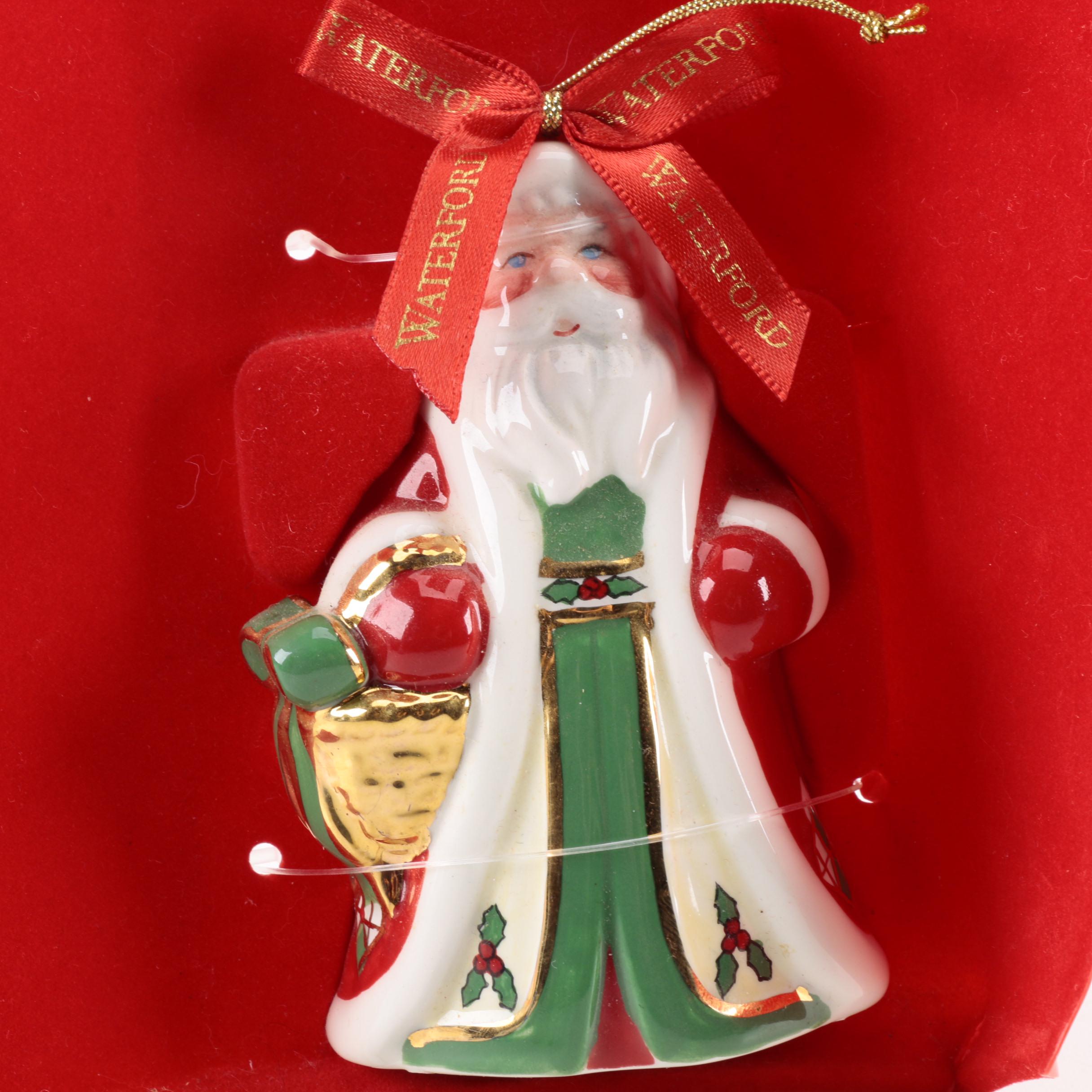 Waterford Santa Claus Ornament with a Collection of Angel Ornaments