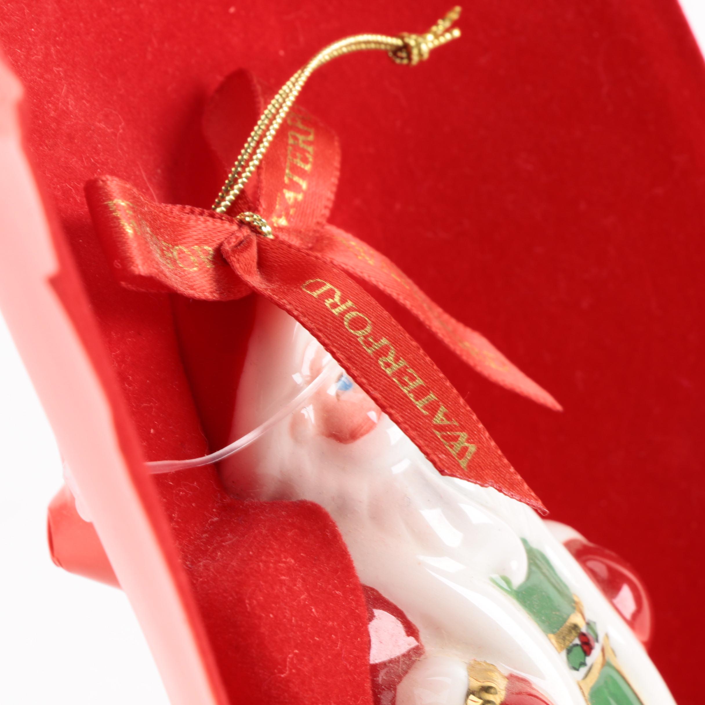 Waterford Santa Claus Ornament with a Collection of Angel Ornaments