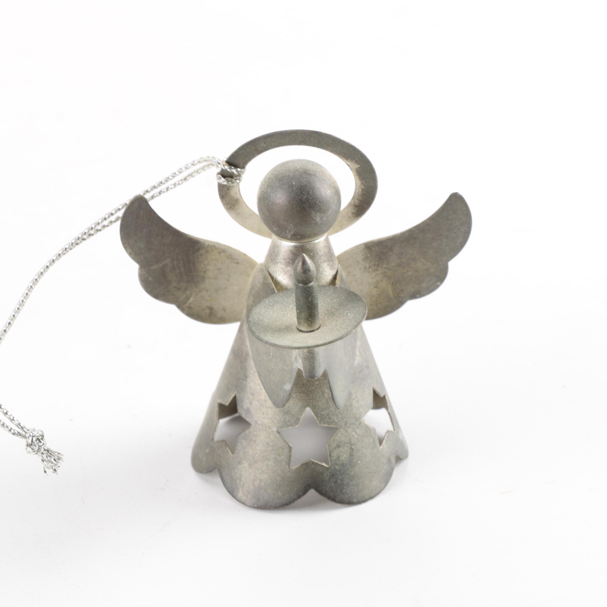 Waterford Santa Claus Ornament with a Collection of Angel Ornaments