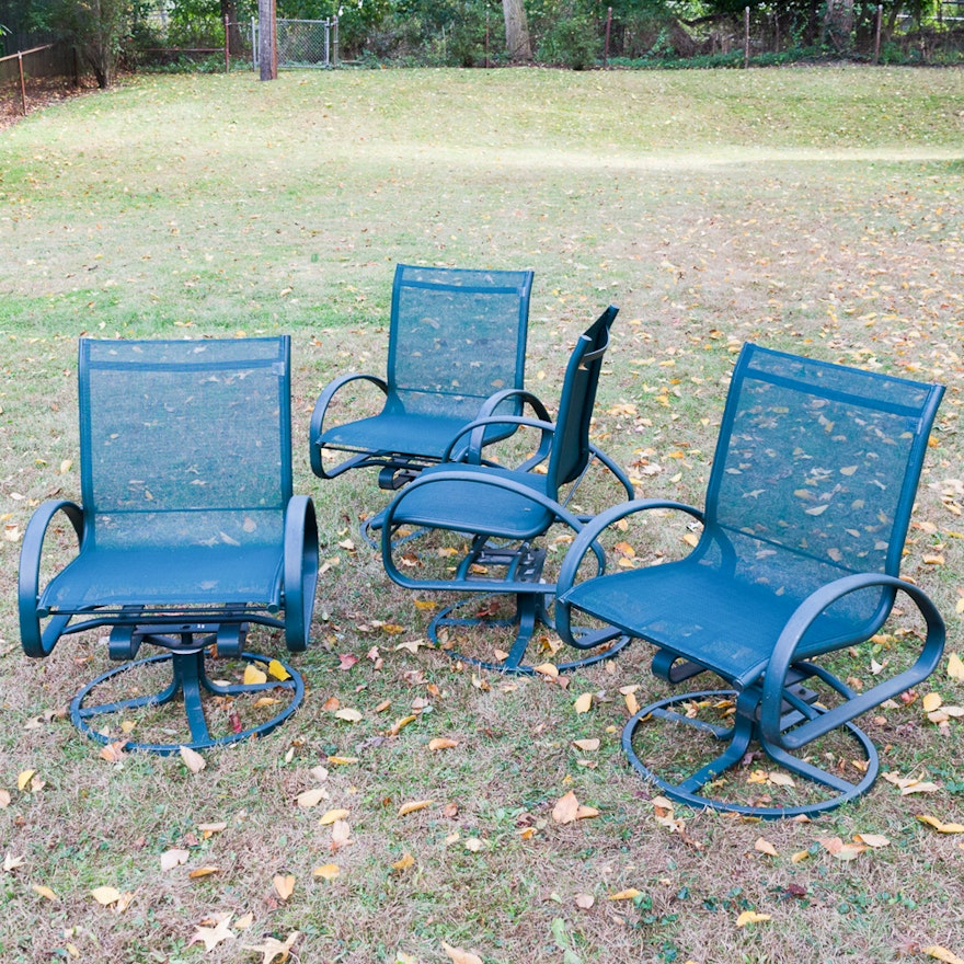 Set of Blue Patio Chairs