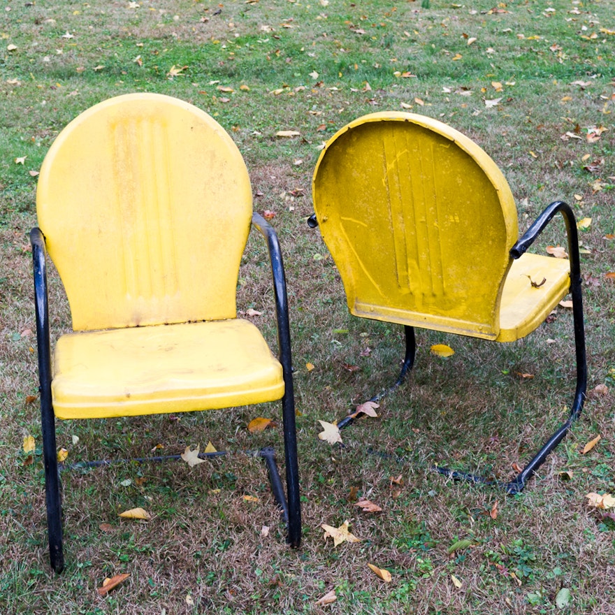 Vintage Yellow Patio Chairs
