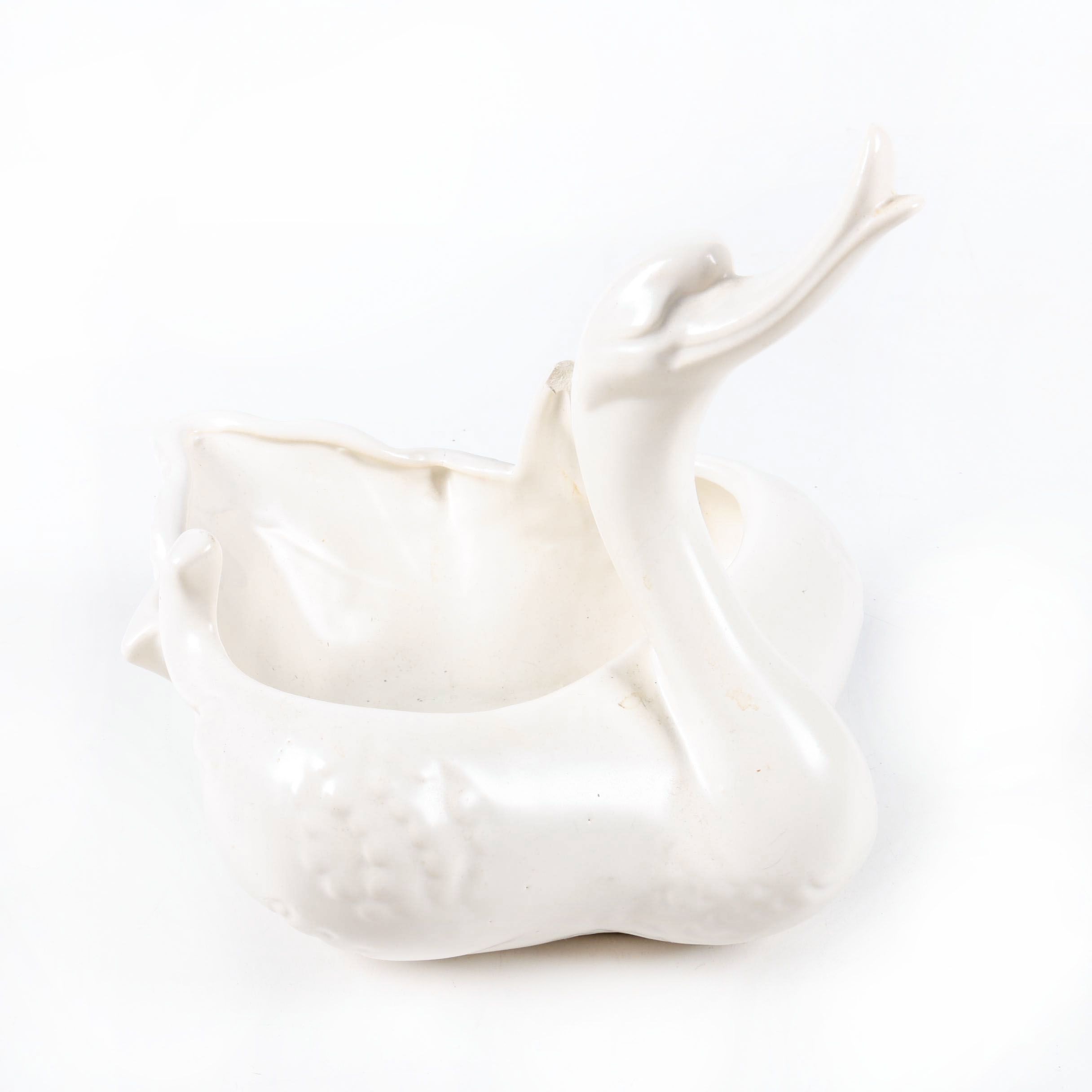 Hull Pottery White Ceramic Swan Planter