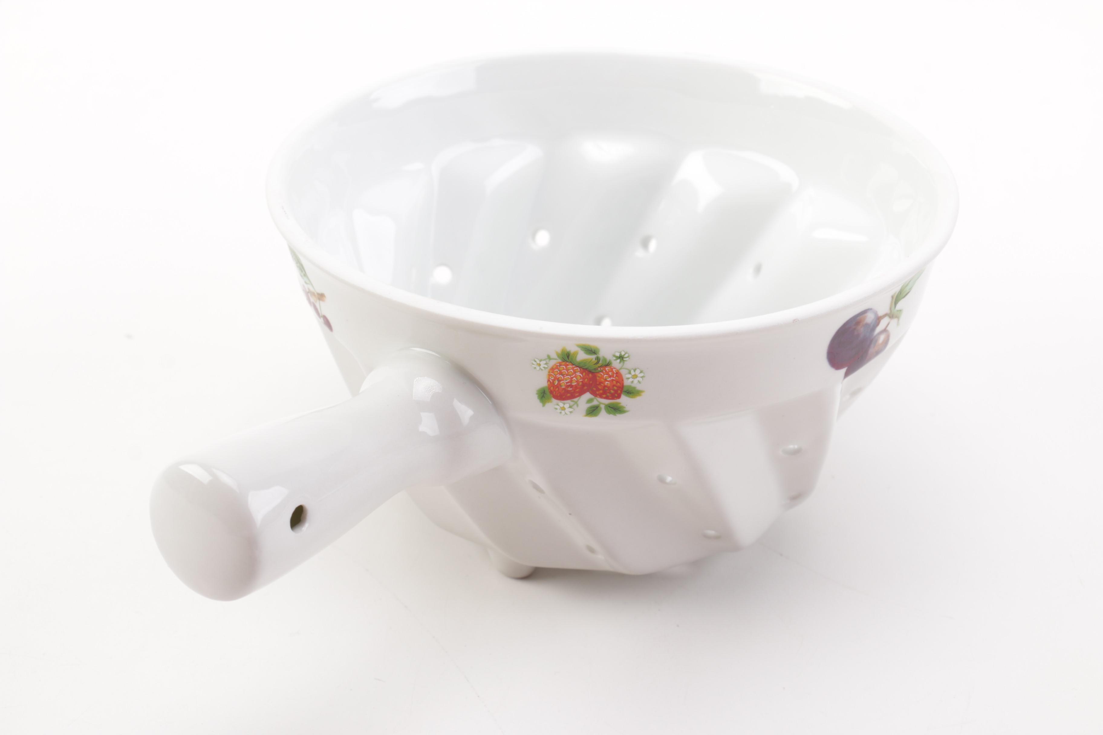 Cordon Bleu Porcelain Colander and Plate