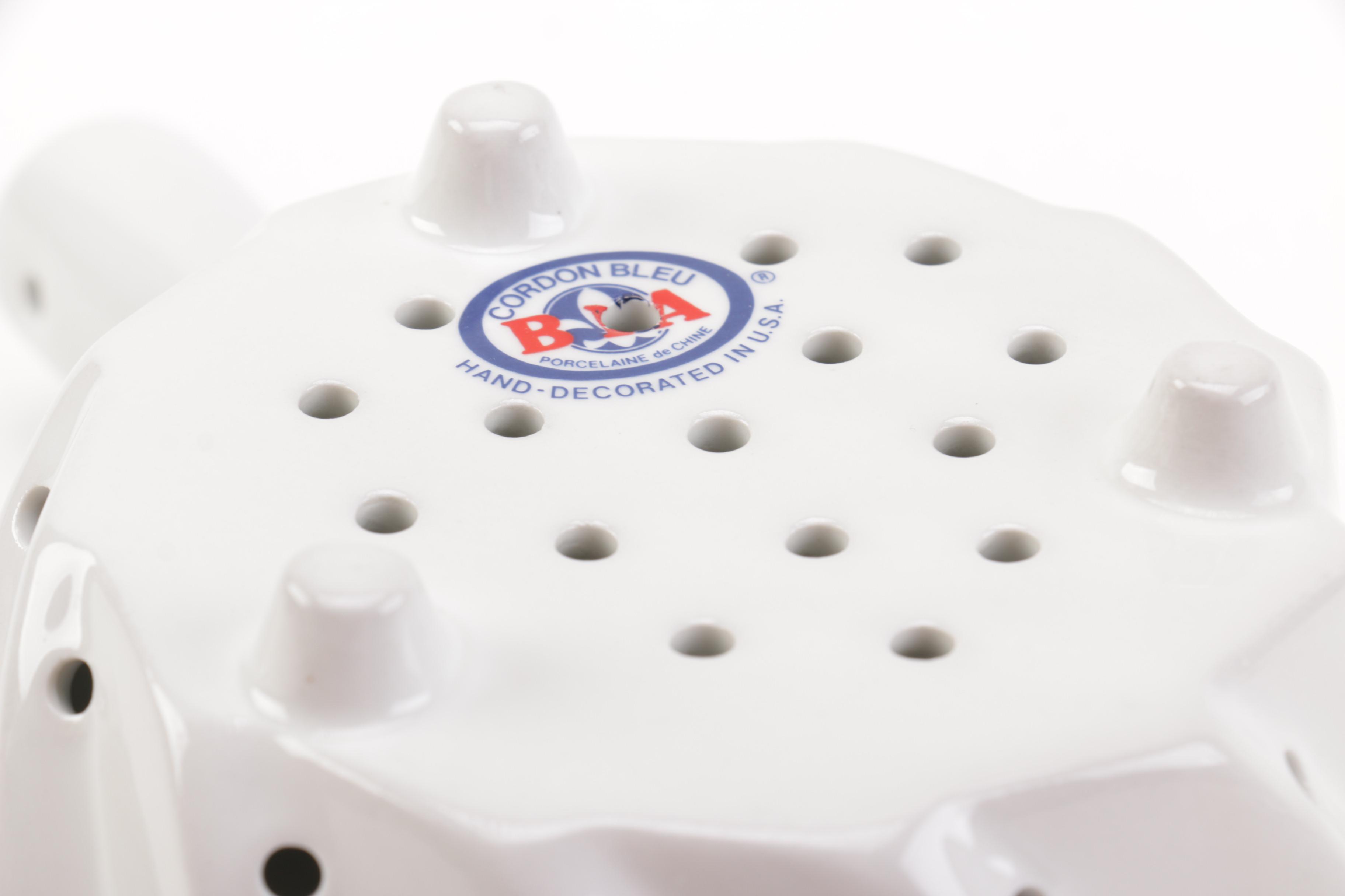 Cordon Bleu Porcelain Colander and Plate