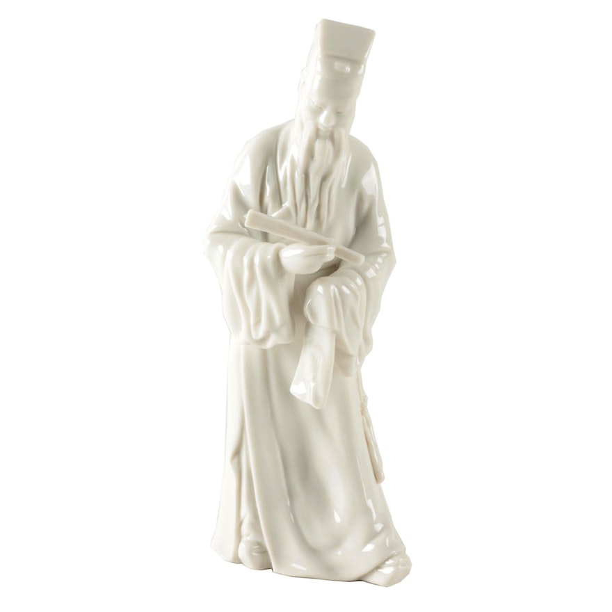 Chinese White Porcelain Scholar Figurine