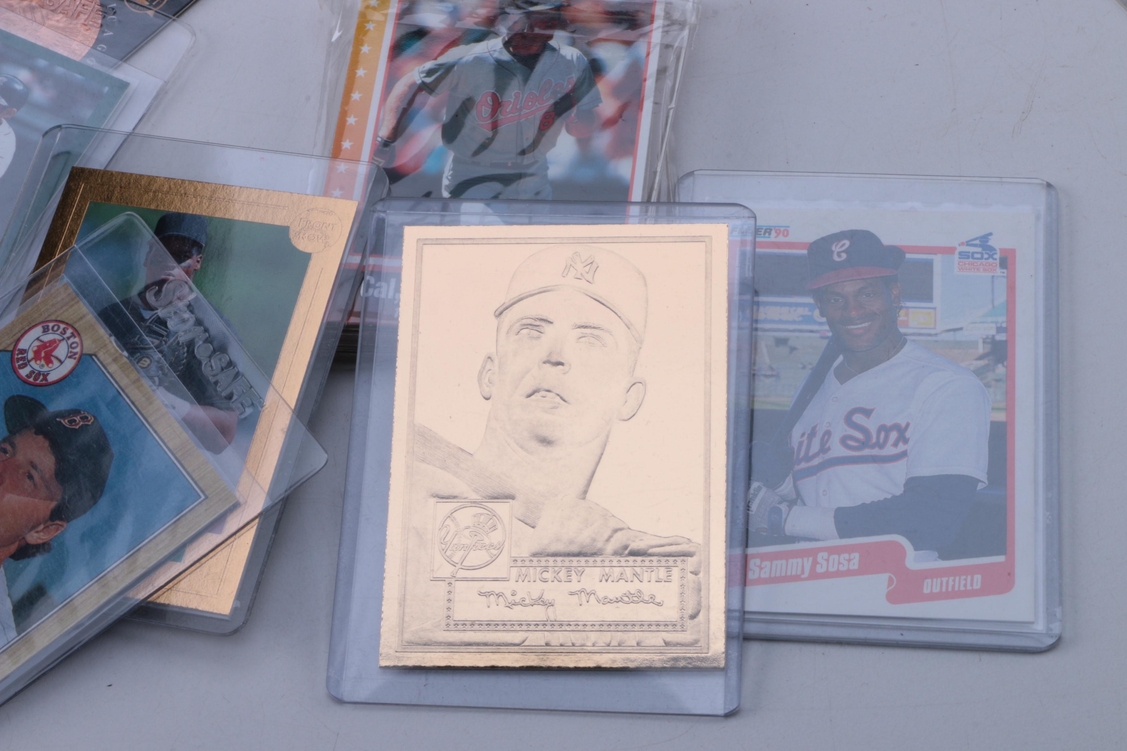 Collection of Baseball Cards Including Fleer and Topps