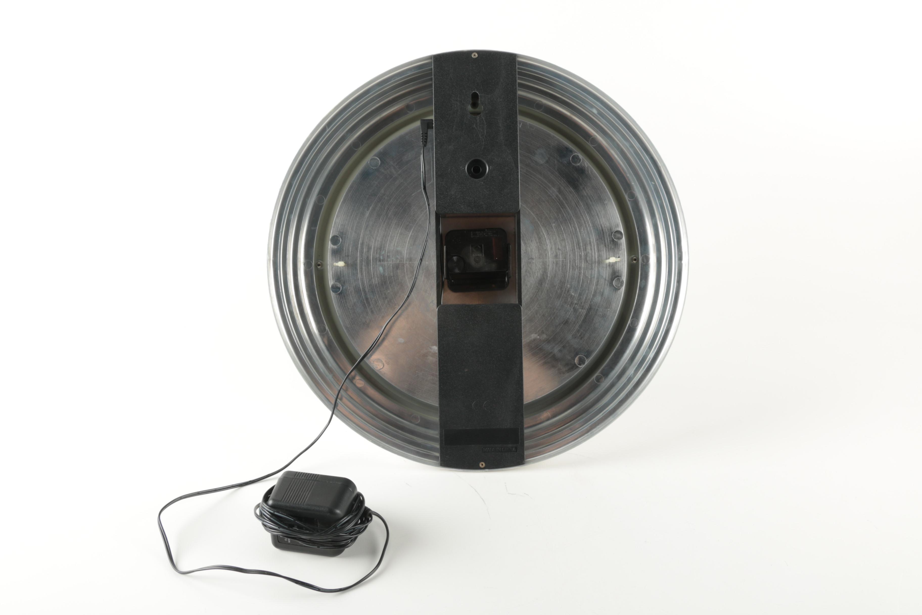 Illuminated Wall Clock with Neon