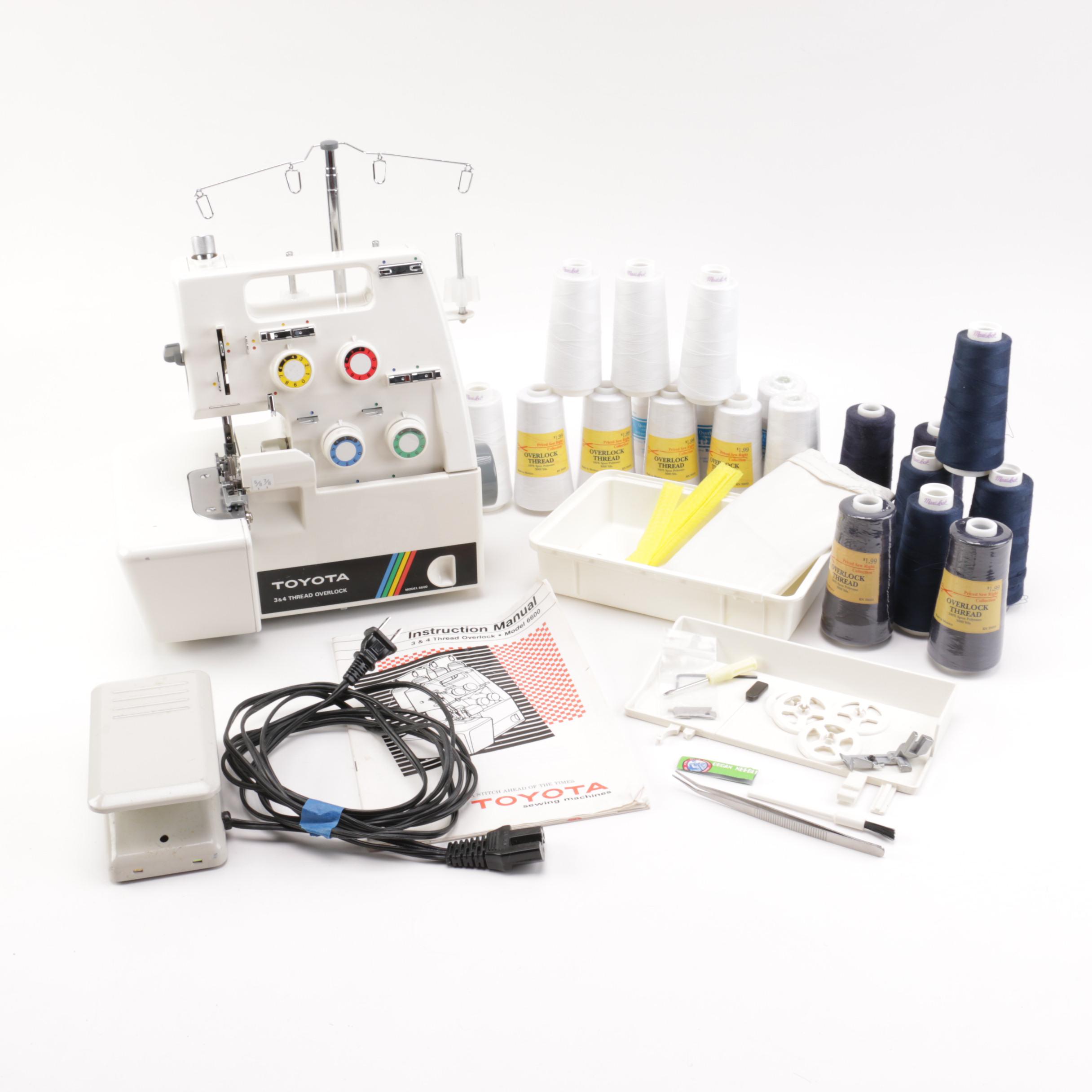 Toyota Serger Sewing Machine Model 6600