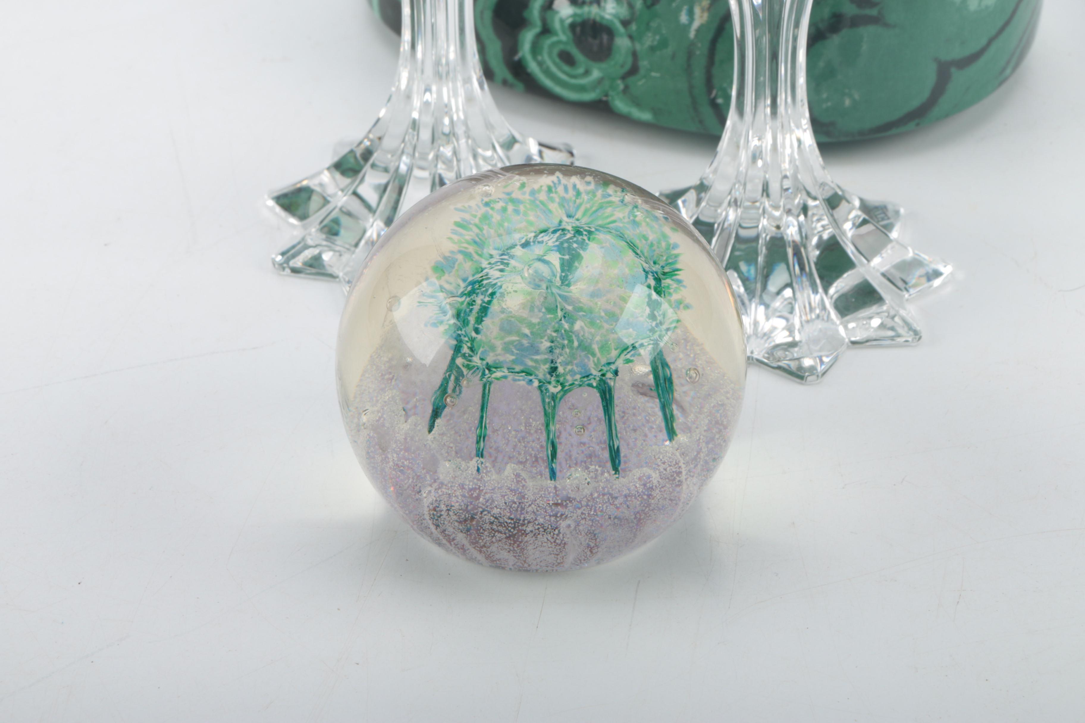 Crystal and Jade Tone Home Décor