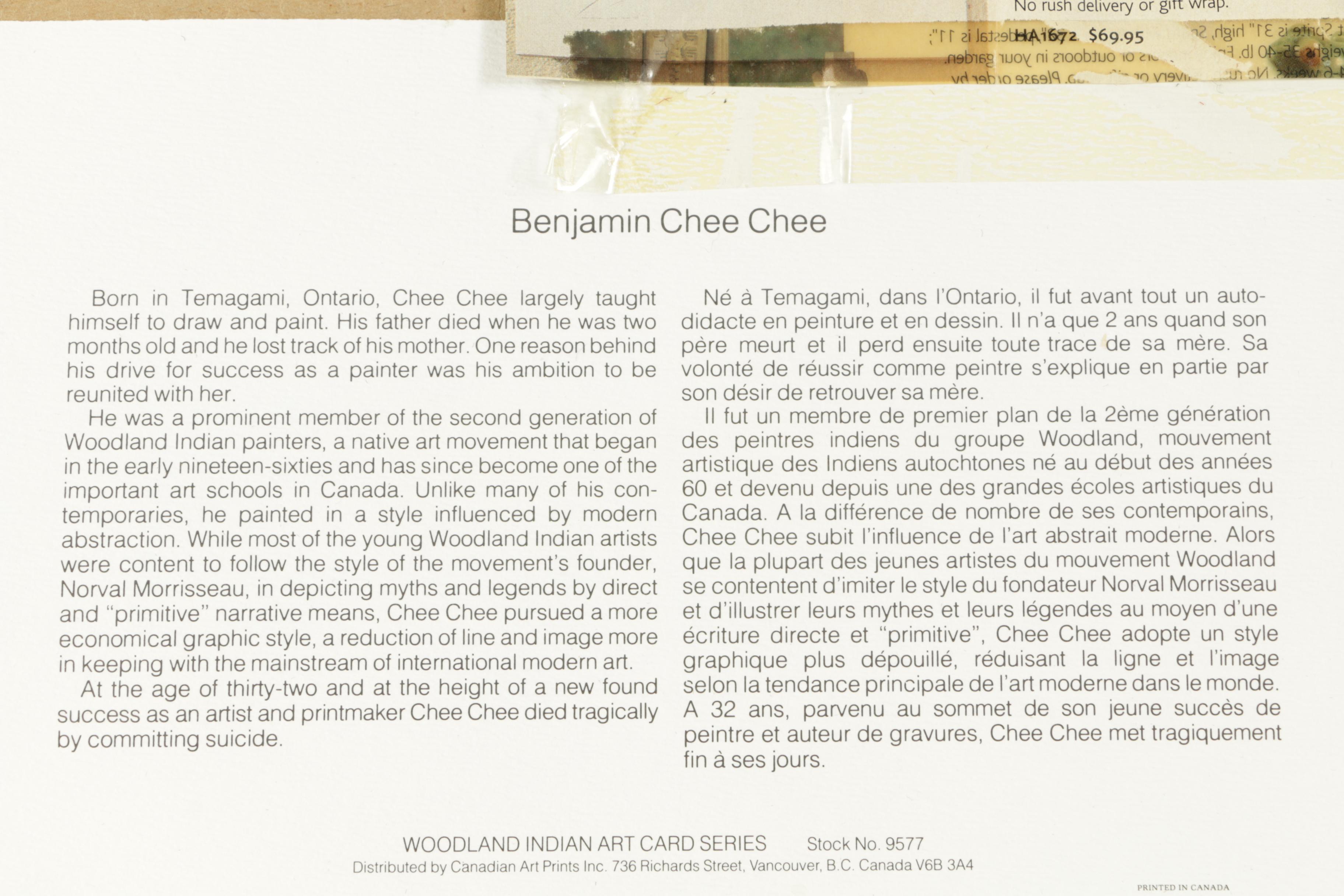 Offset Lithograph After Benjamin Chee Chee "Autumn Flight"