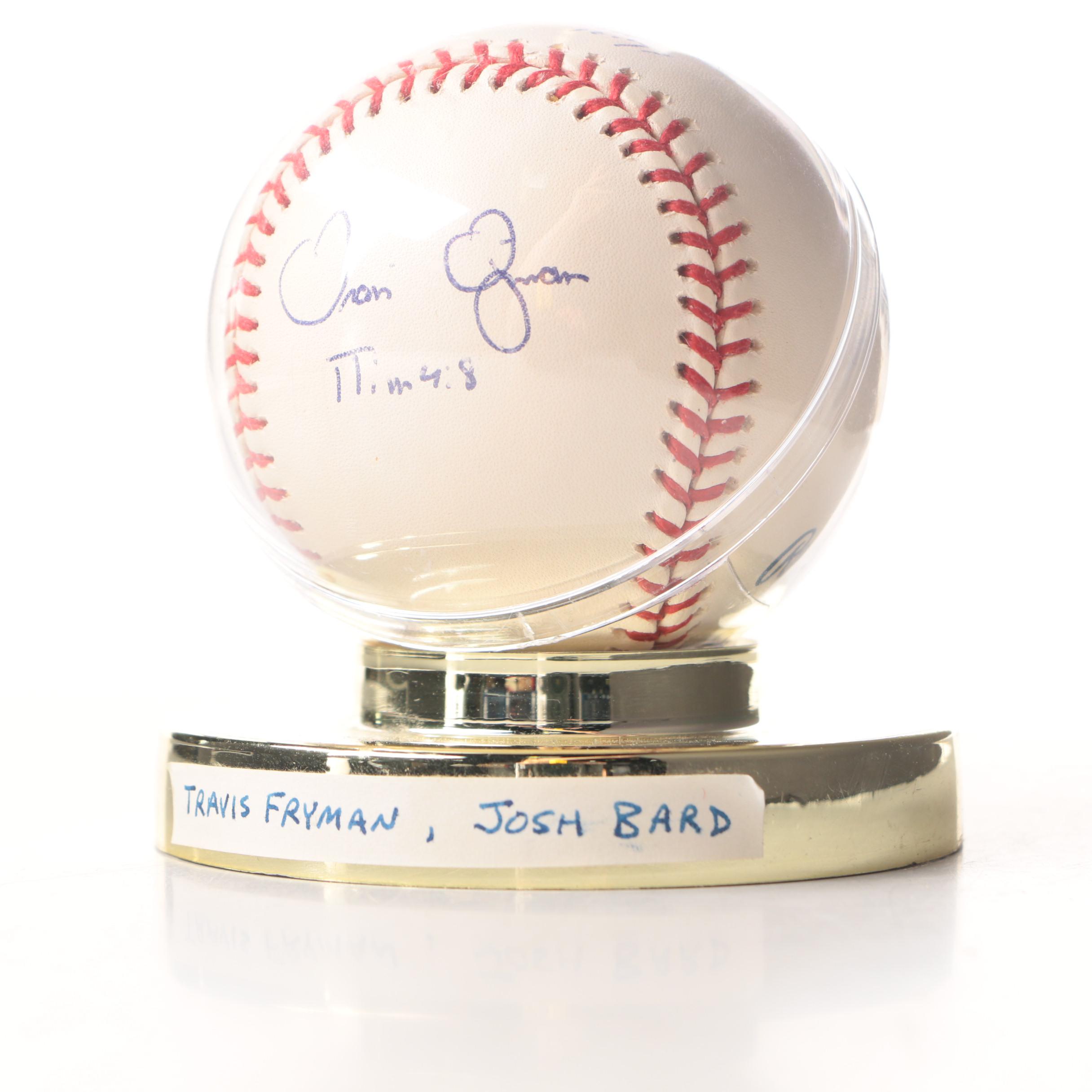 Josh Bard, Travis Fryman Signed Baseball