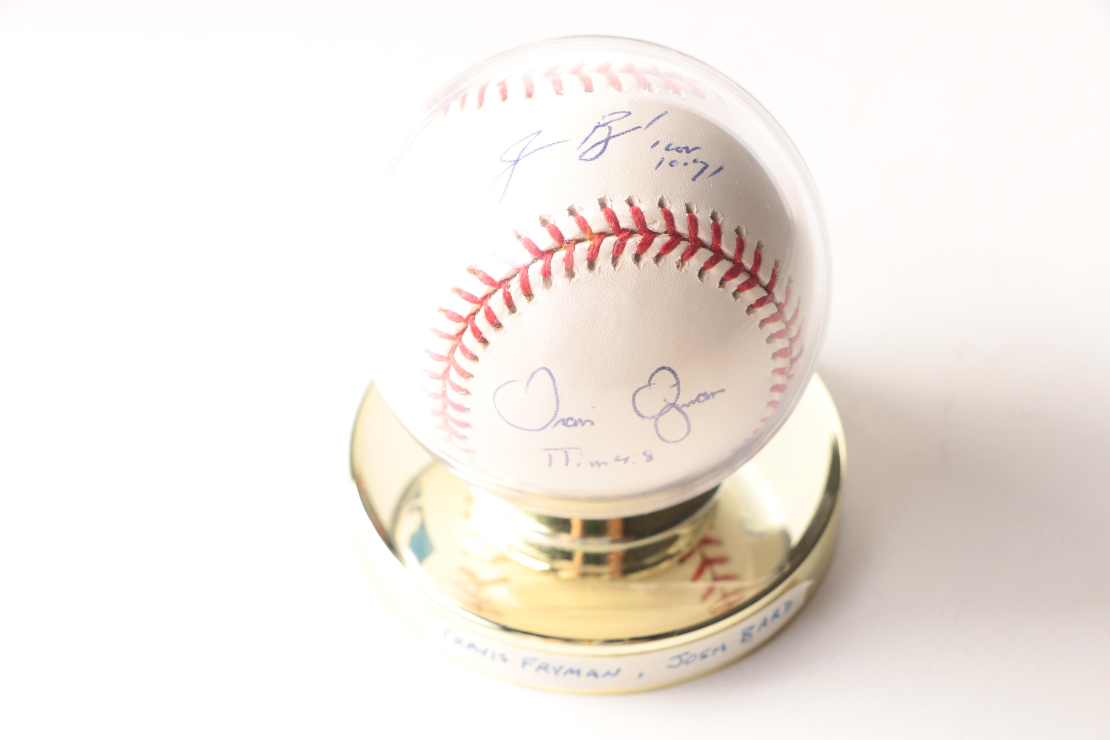 Josh Bard, Travis Fryman Signed Baseball