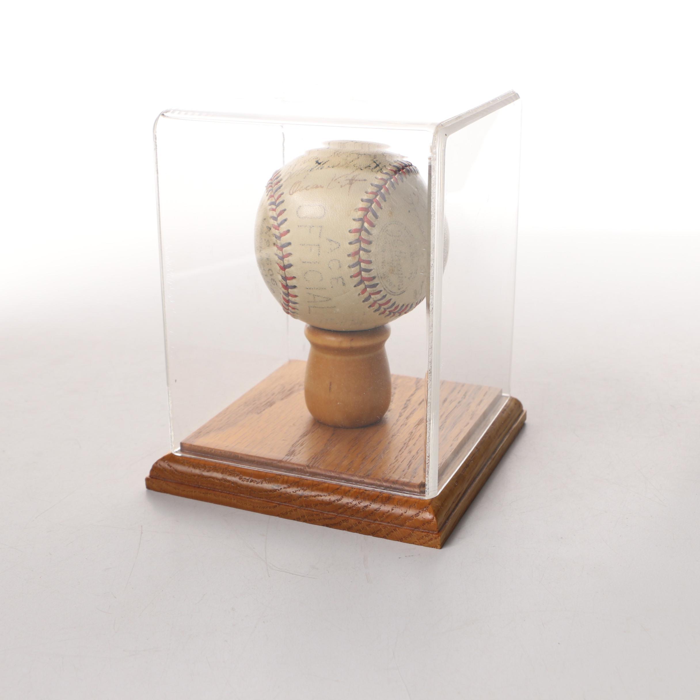 1927-1928  Cleveland Indians Autographed Baseball