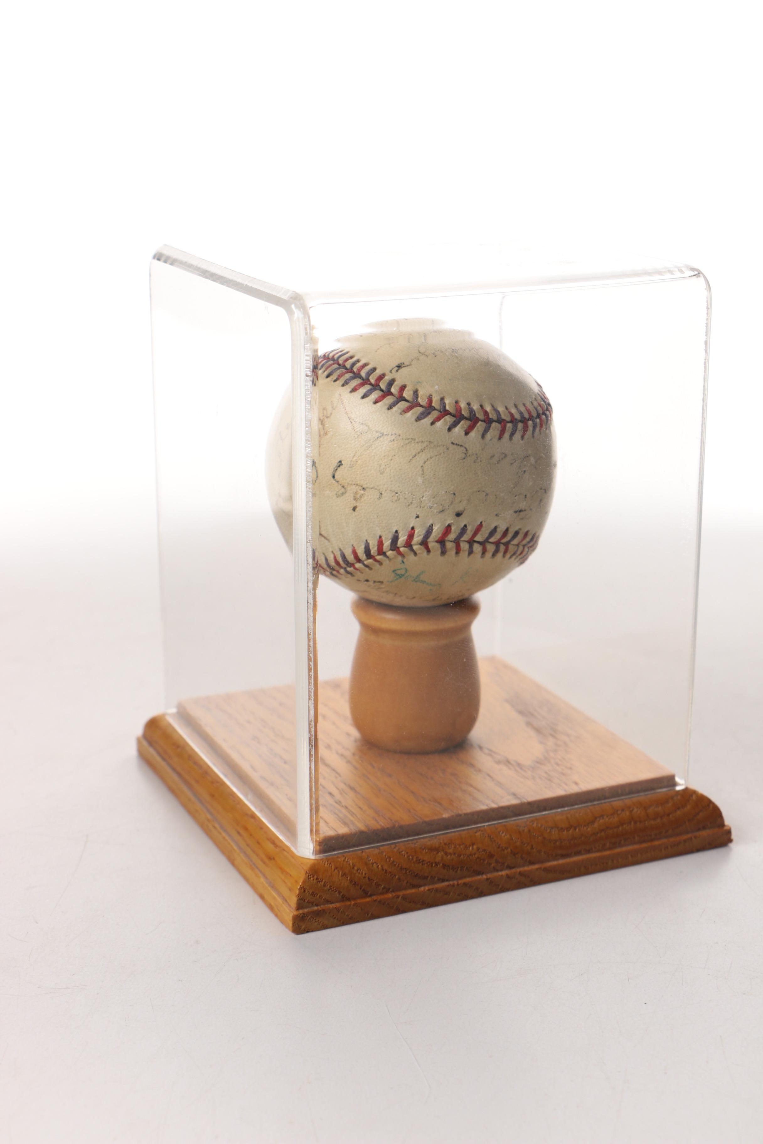 1927-1928  Cleveland Indians Autographed Baseball