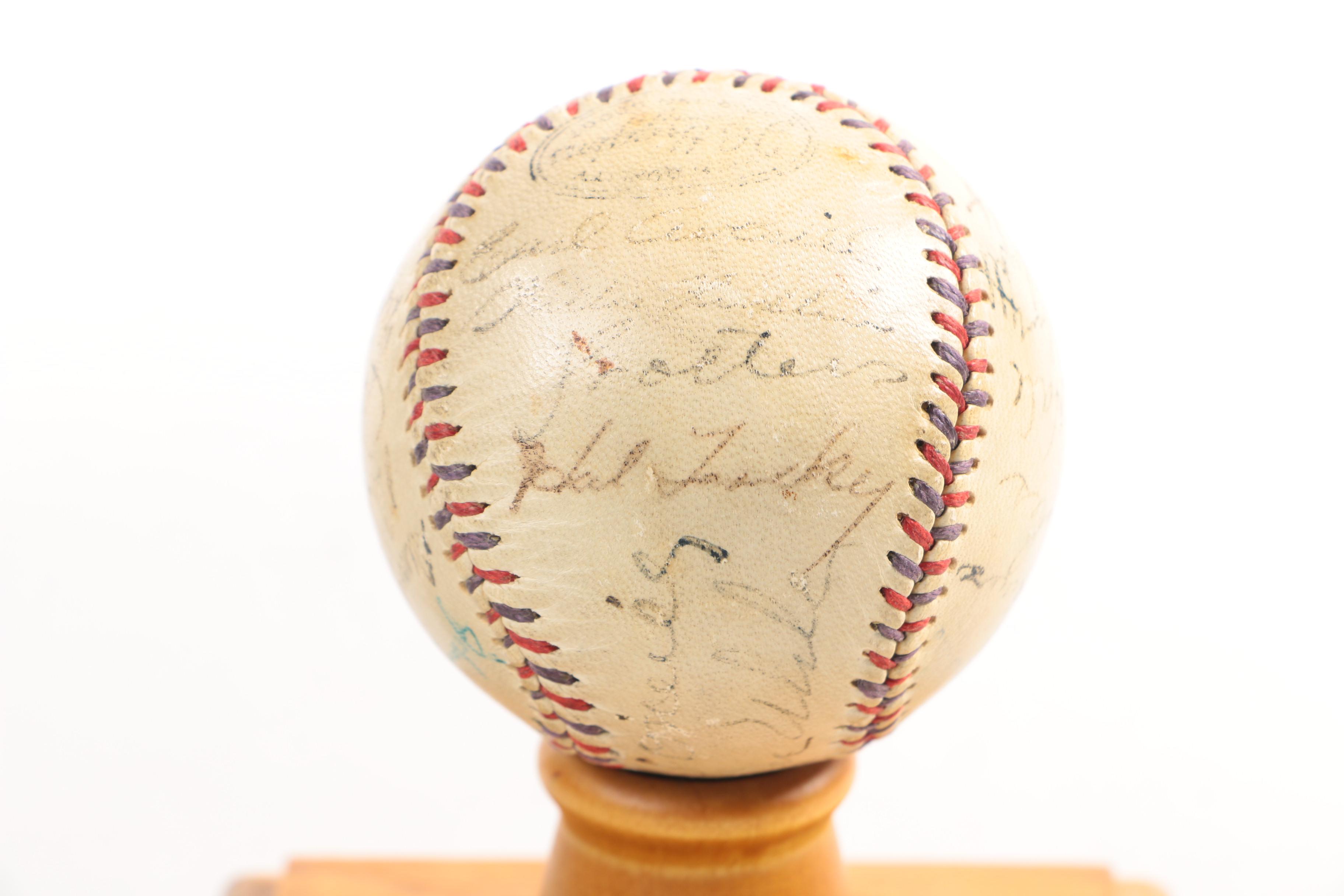 1927-1928  Cleveland Indians Autographed Baseball