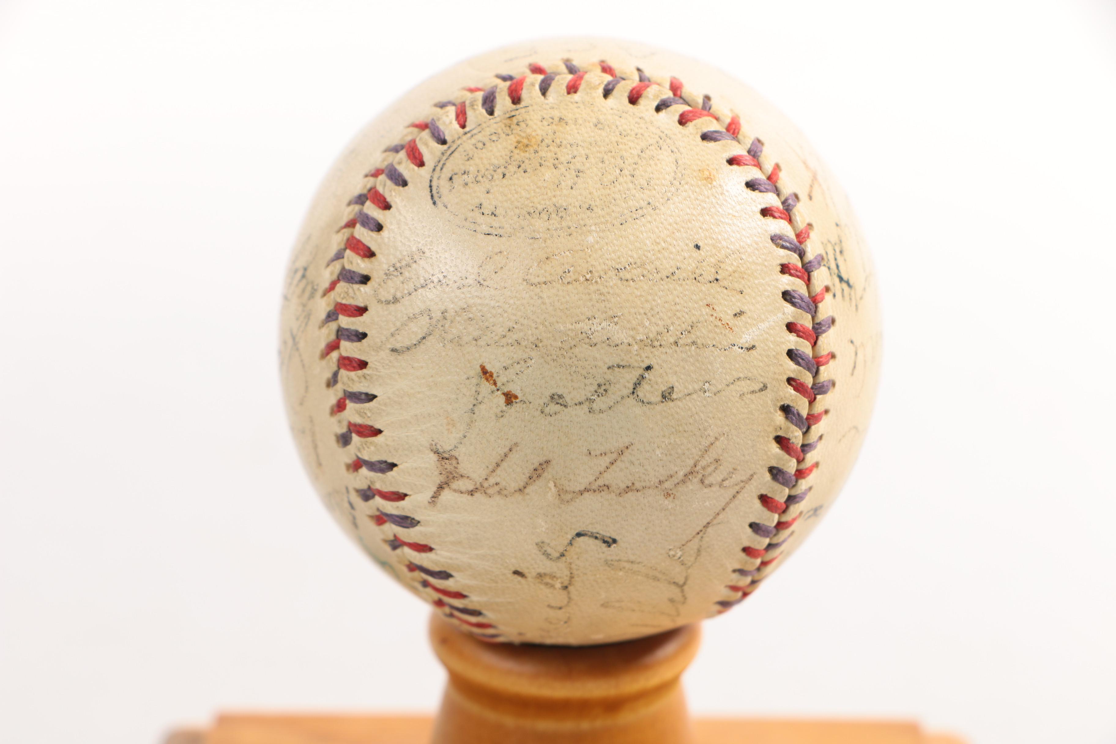 1927-1928  Cleveland Indians Autographed Baseball