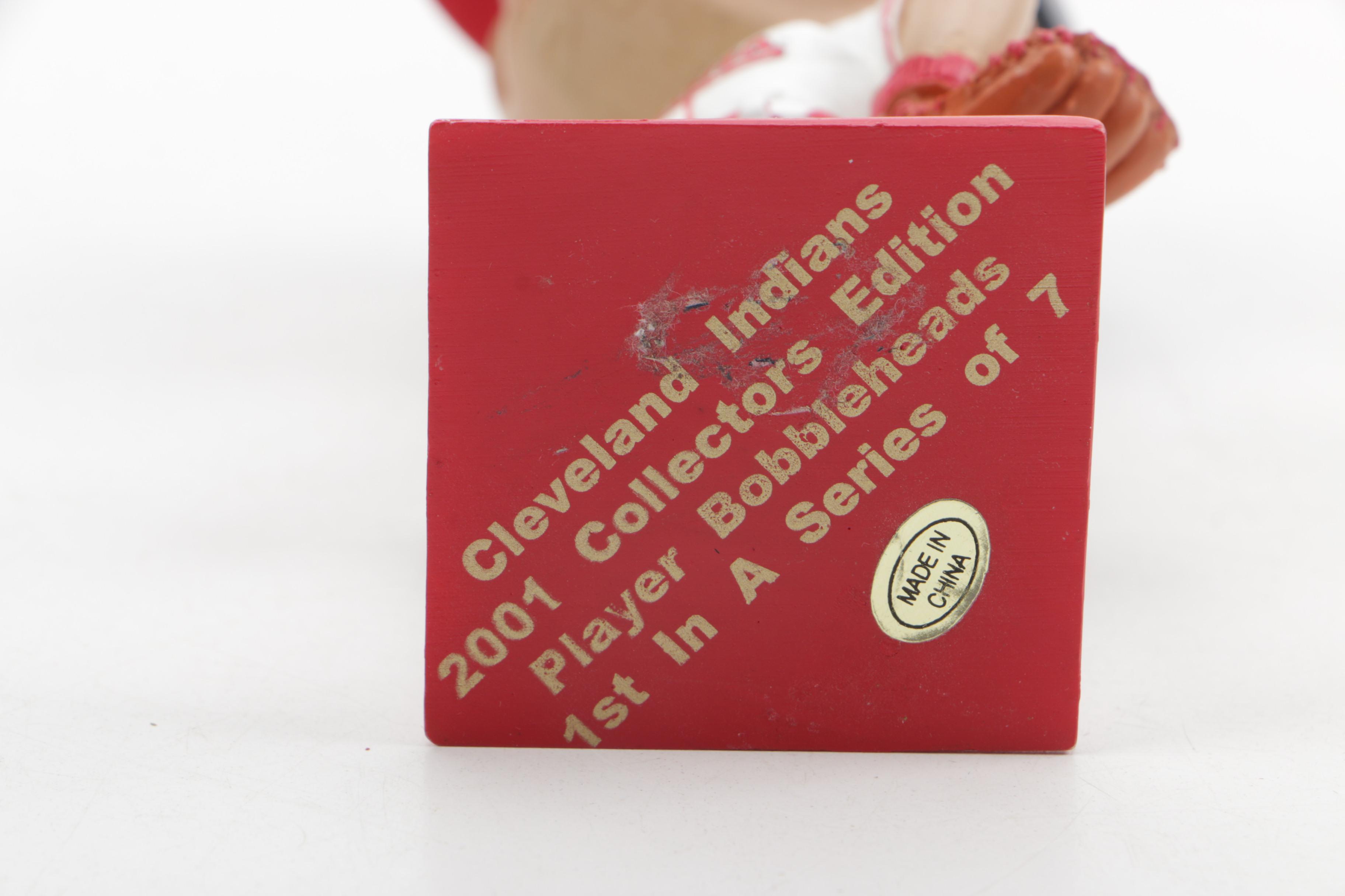 Collection of 2001 Collector's Edition Cleveland Indians Bobble Heads