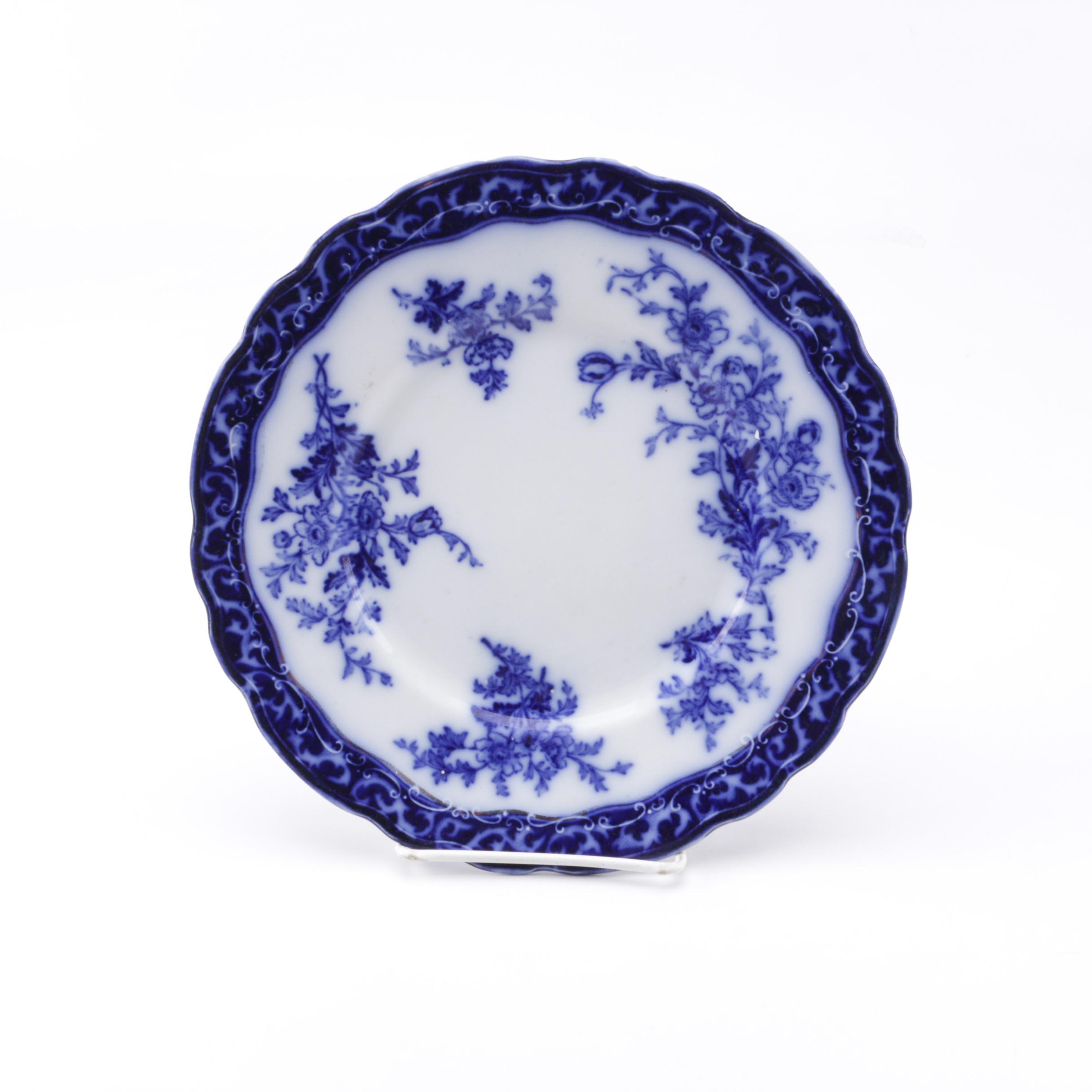 Stanley Pottery Co. "Touraine" Flow Blue Plate
