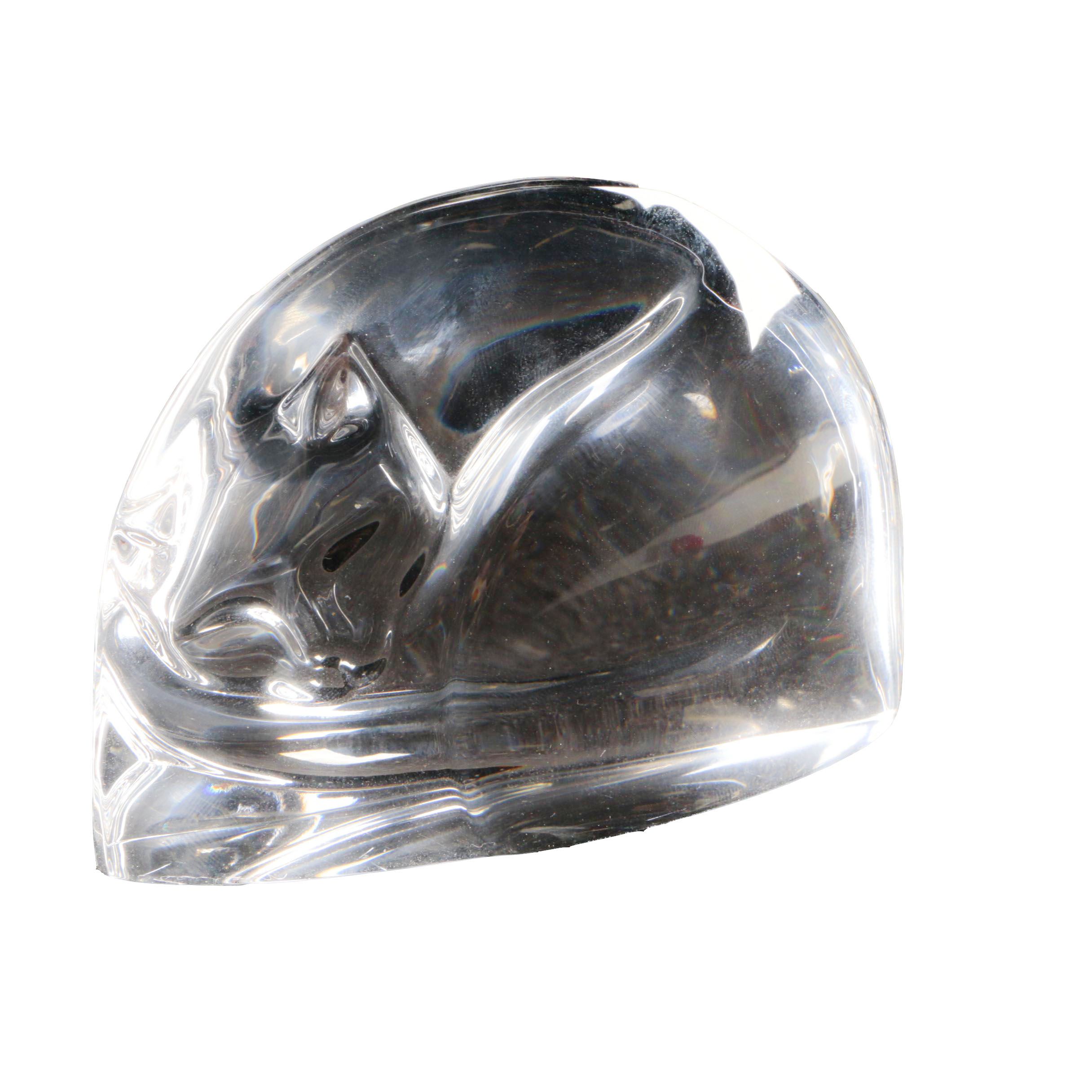 Steuben Sleeping Cat Paperweight