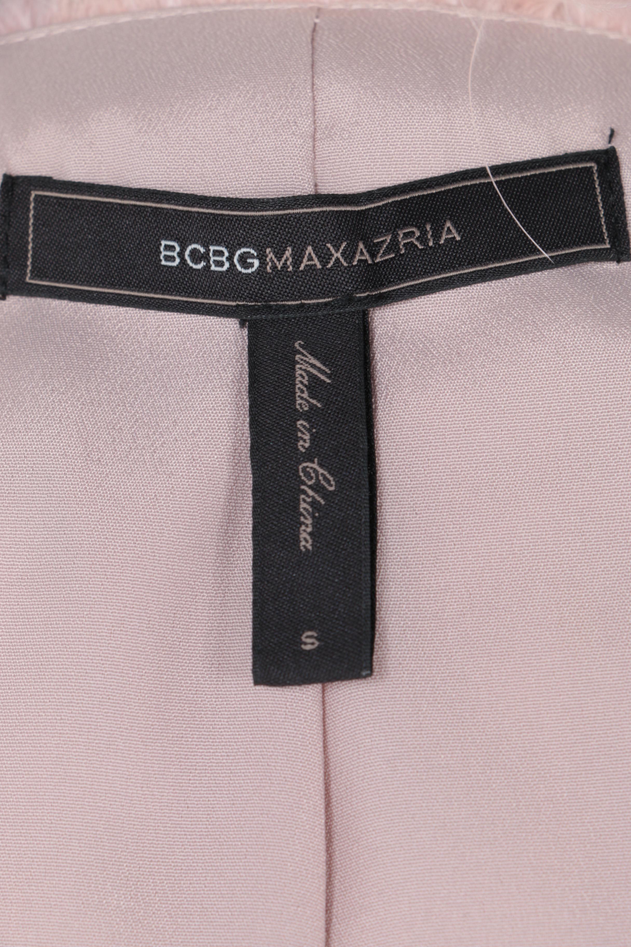 BCBG Max Azria Pink Bess Cropped Marabou Vest
