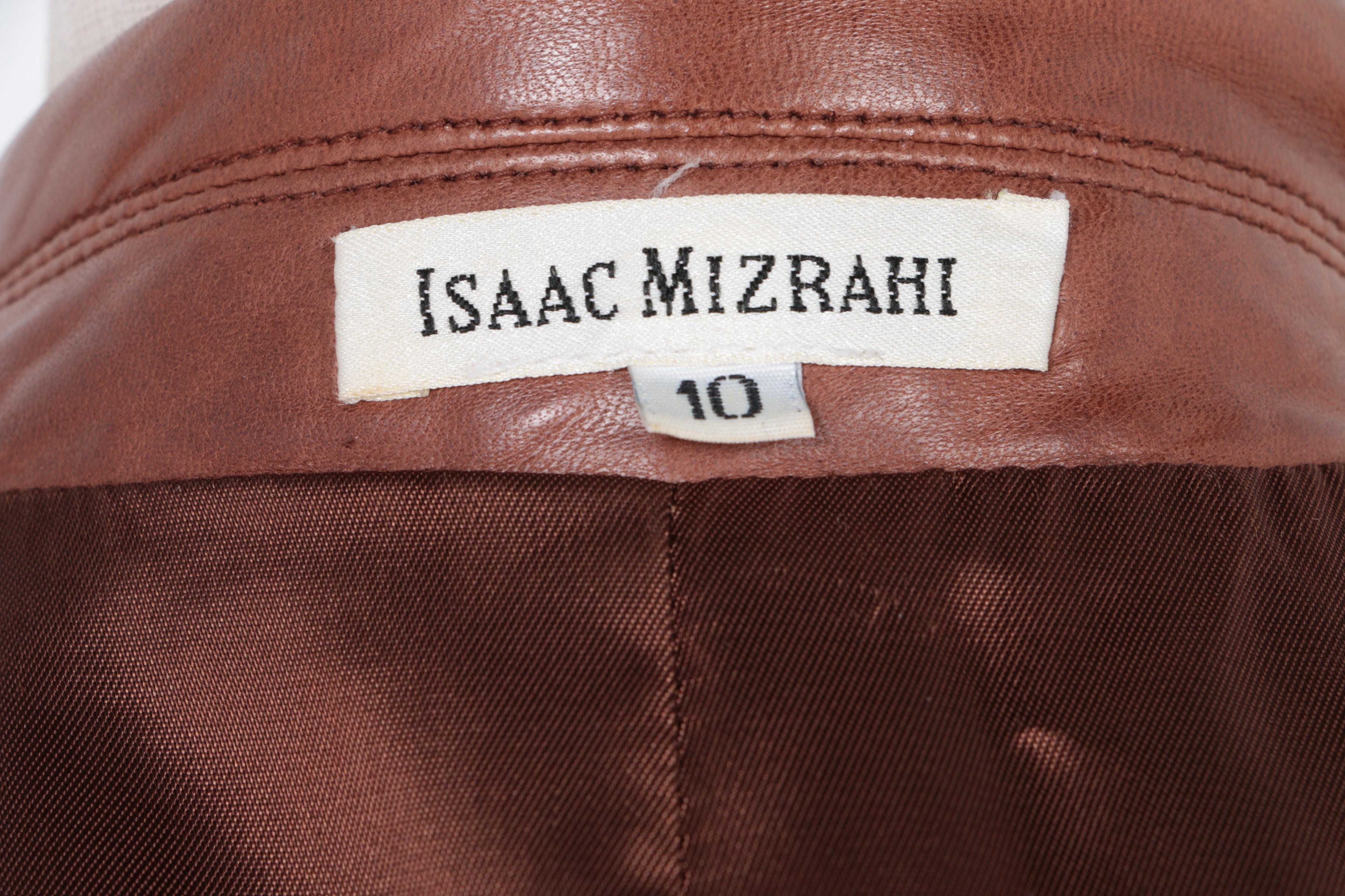 Isaac Mizrahi Brown Leather Vest