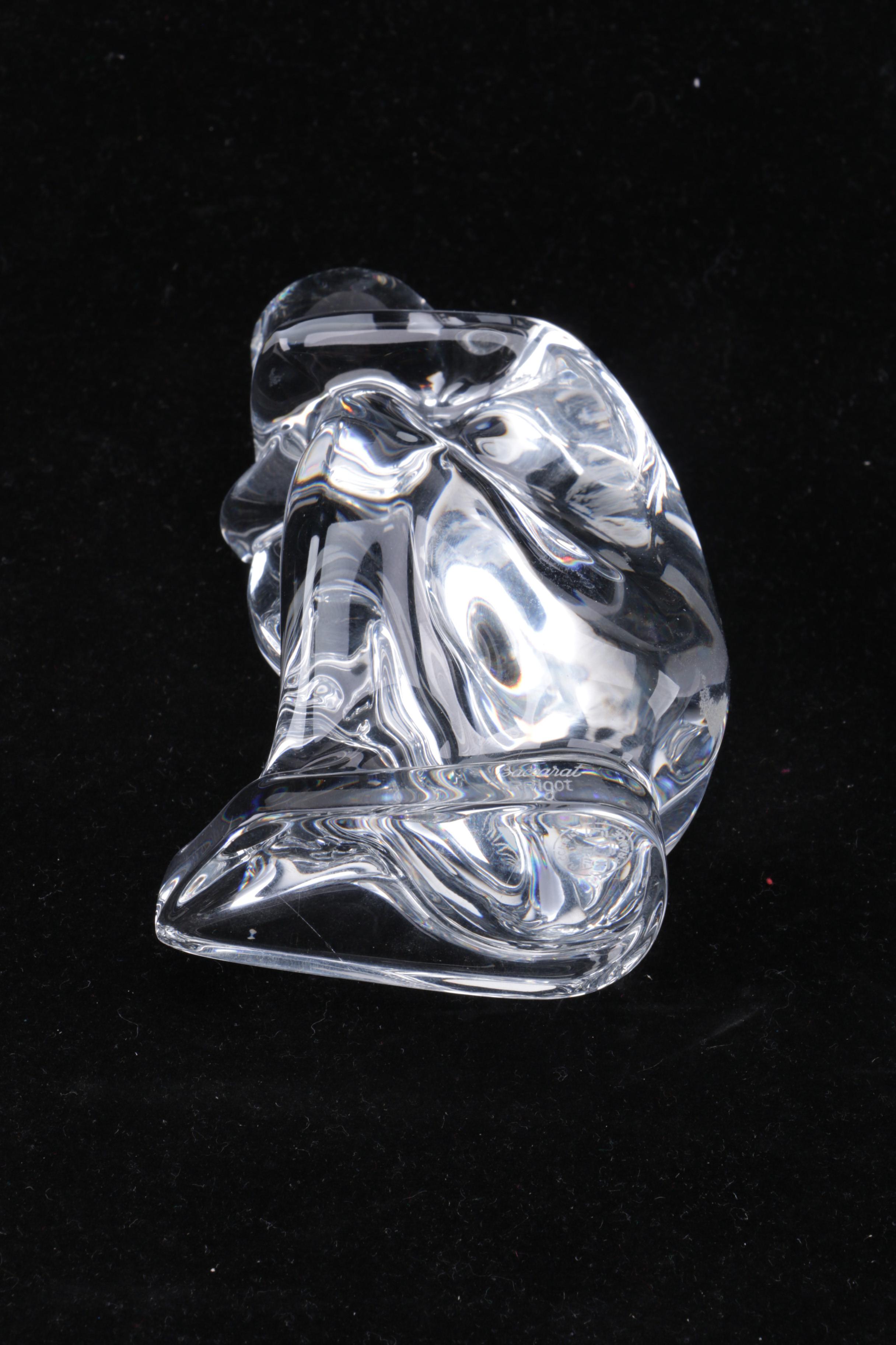 Baccarat PRigot Crystal Seated Female Figurine