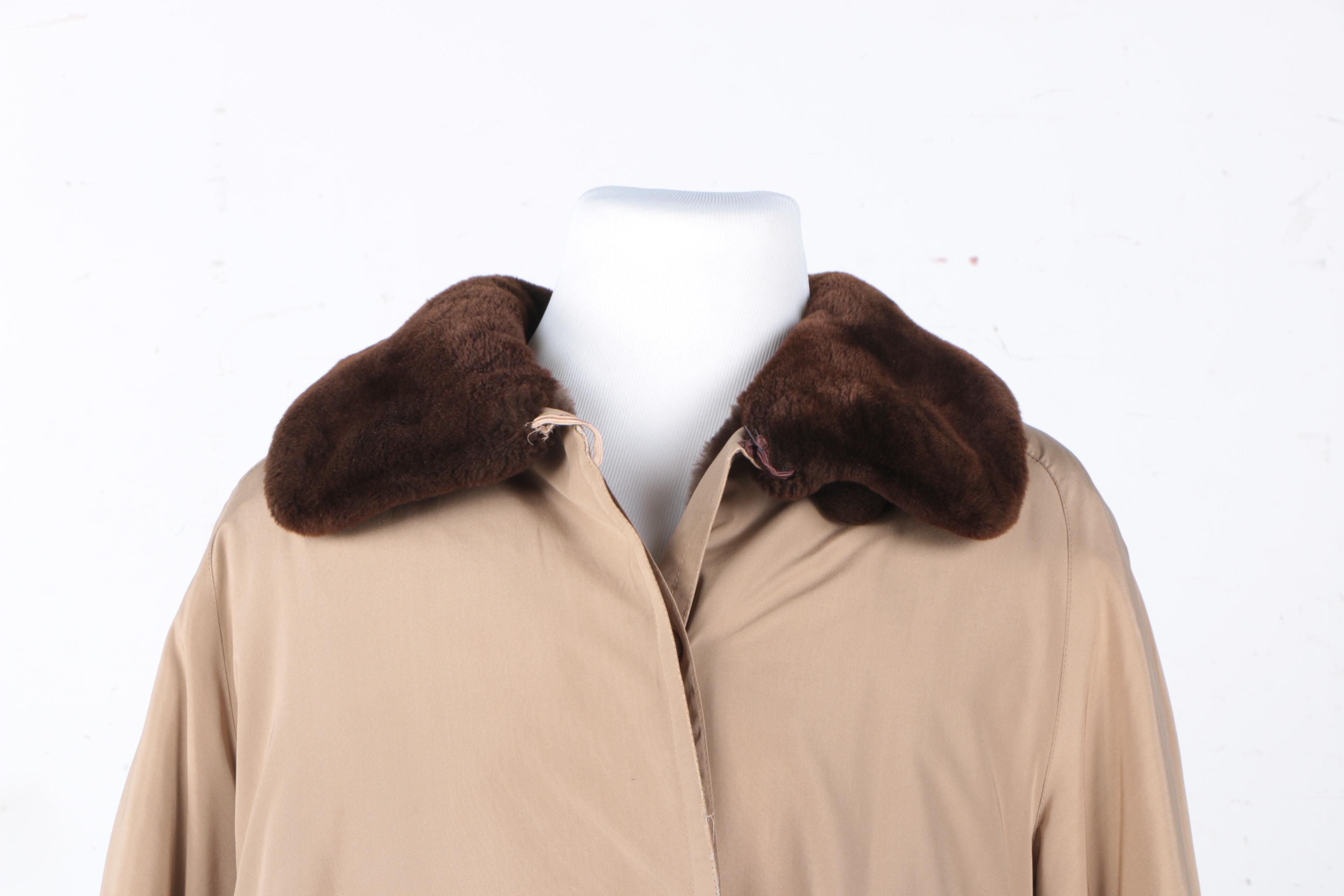 Women's J. Mendel Rain Coat with Sheared Beaver Fur