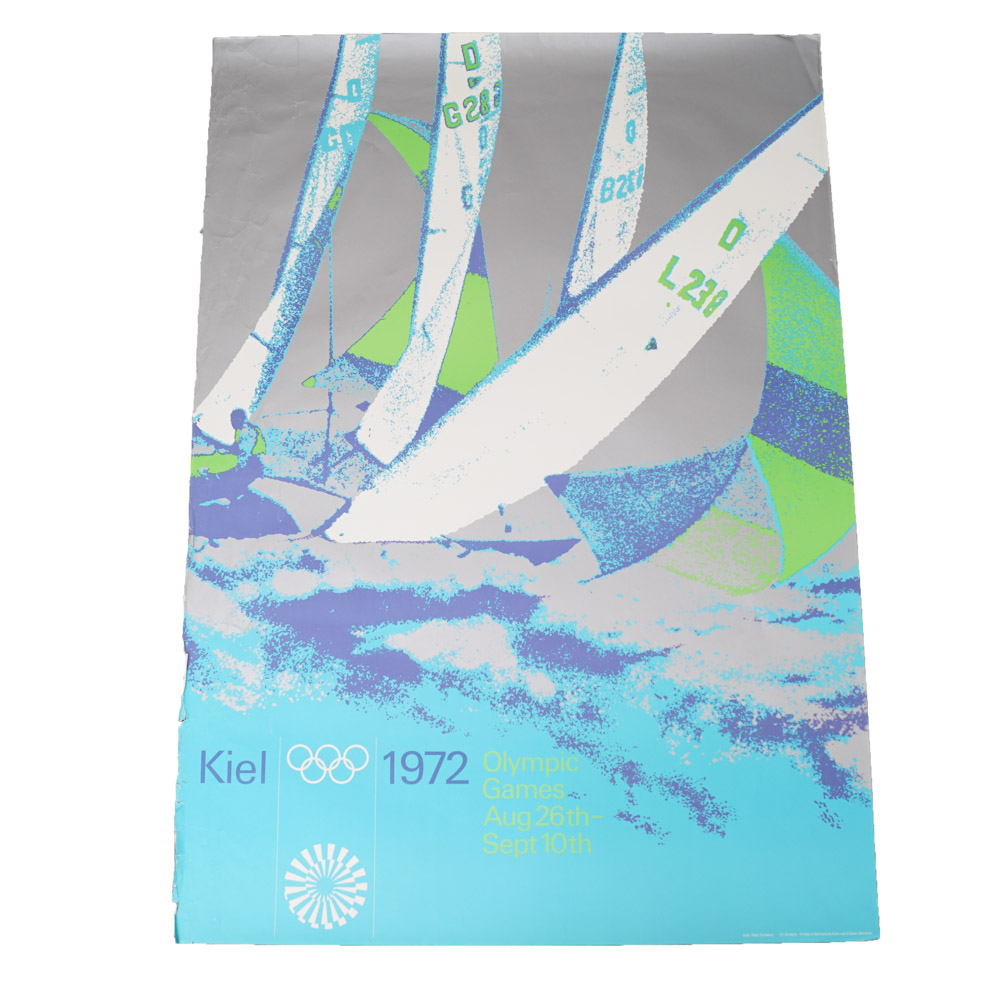 "Kiel 1972 Olympic Games" Sailing Lithograph Posters by Otl Aicher