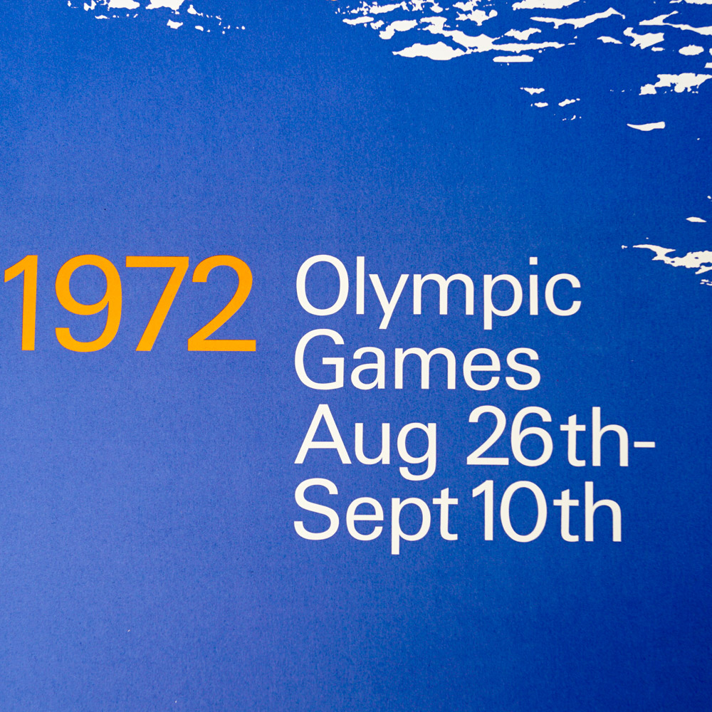 Otl Aicher Designed 1972 Munich Olympic Games Swimming Poster