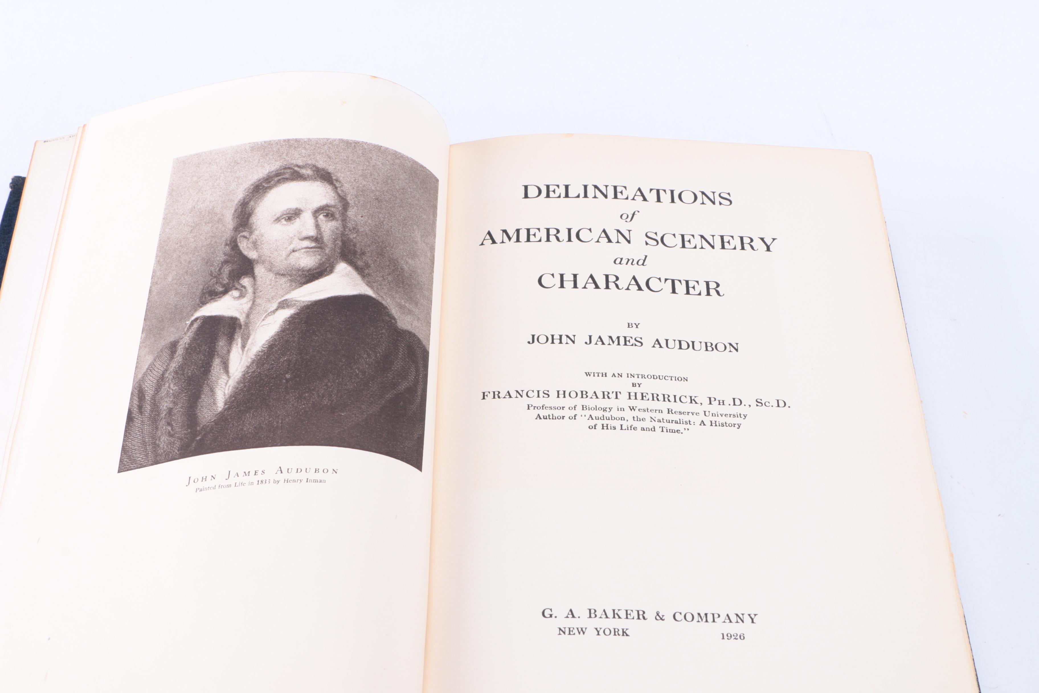 1926 "Delineations of American Scenery and Character" by John James Audubon
