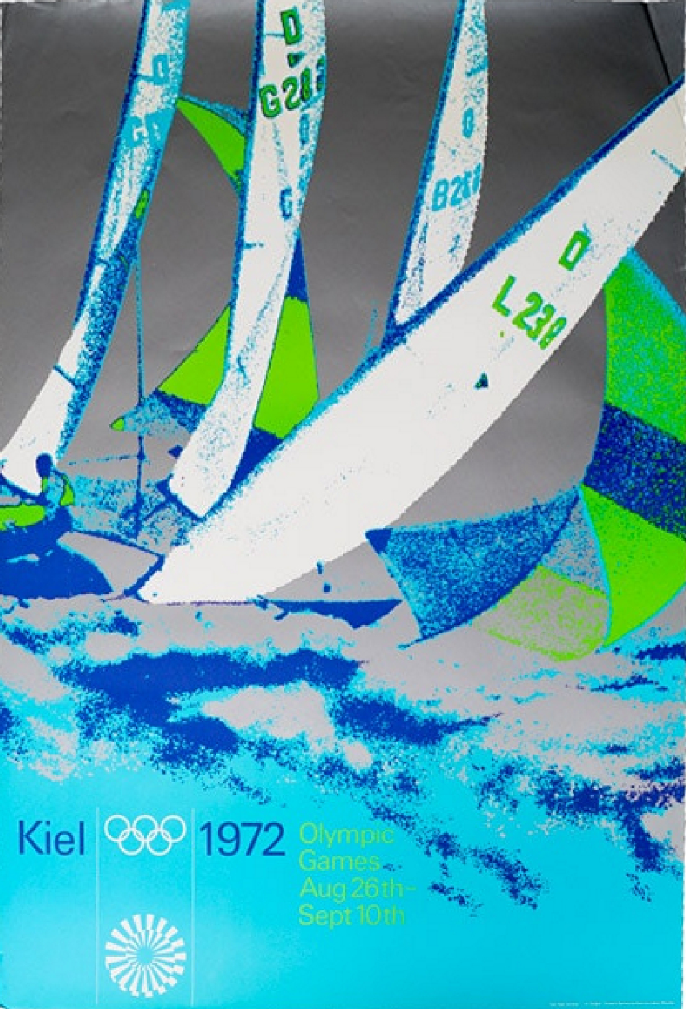 "Kiel 1972 Olympic Games" Sailing Lithograph Posters by Otl Aicher