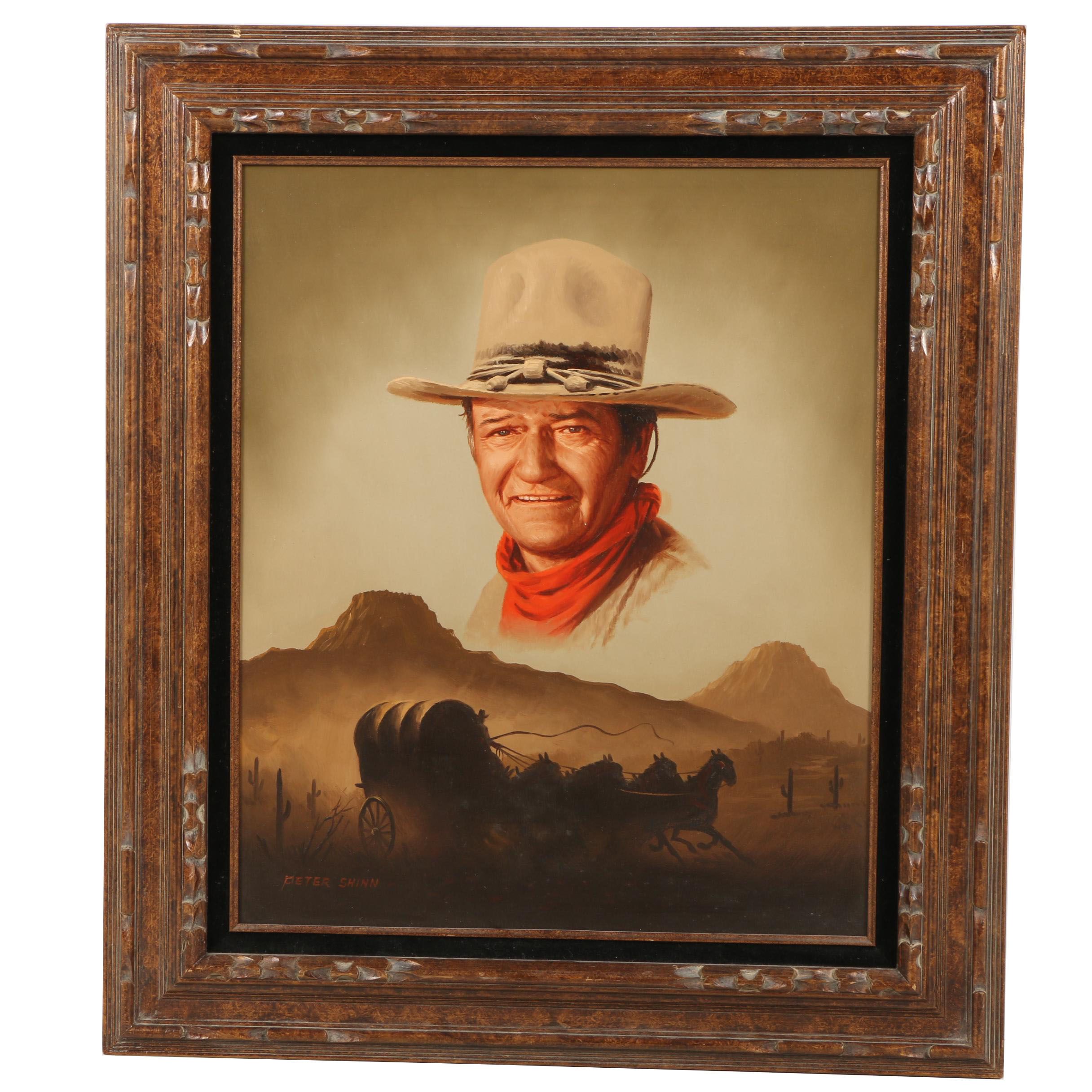 Peter Shinn Oil on Canvas of John Wayne