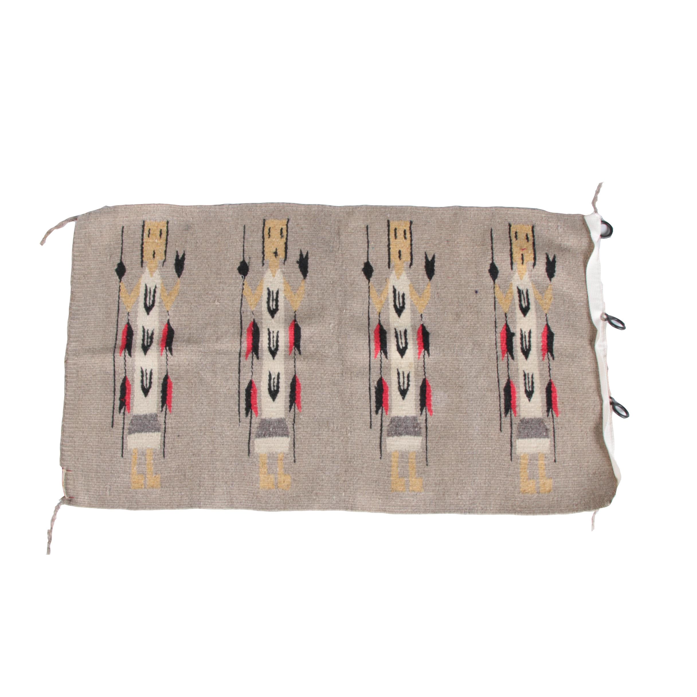 Handwoven Navajo Yei Wool Accent Rug