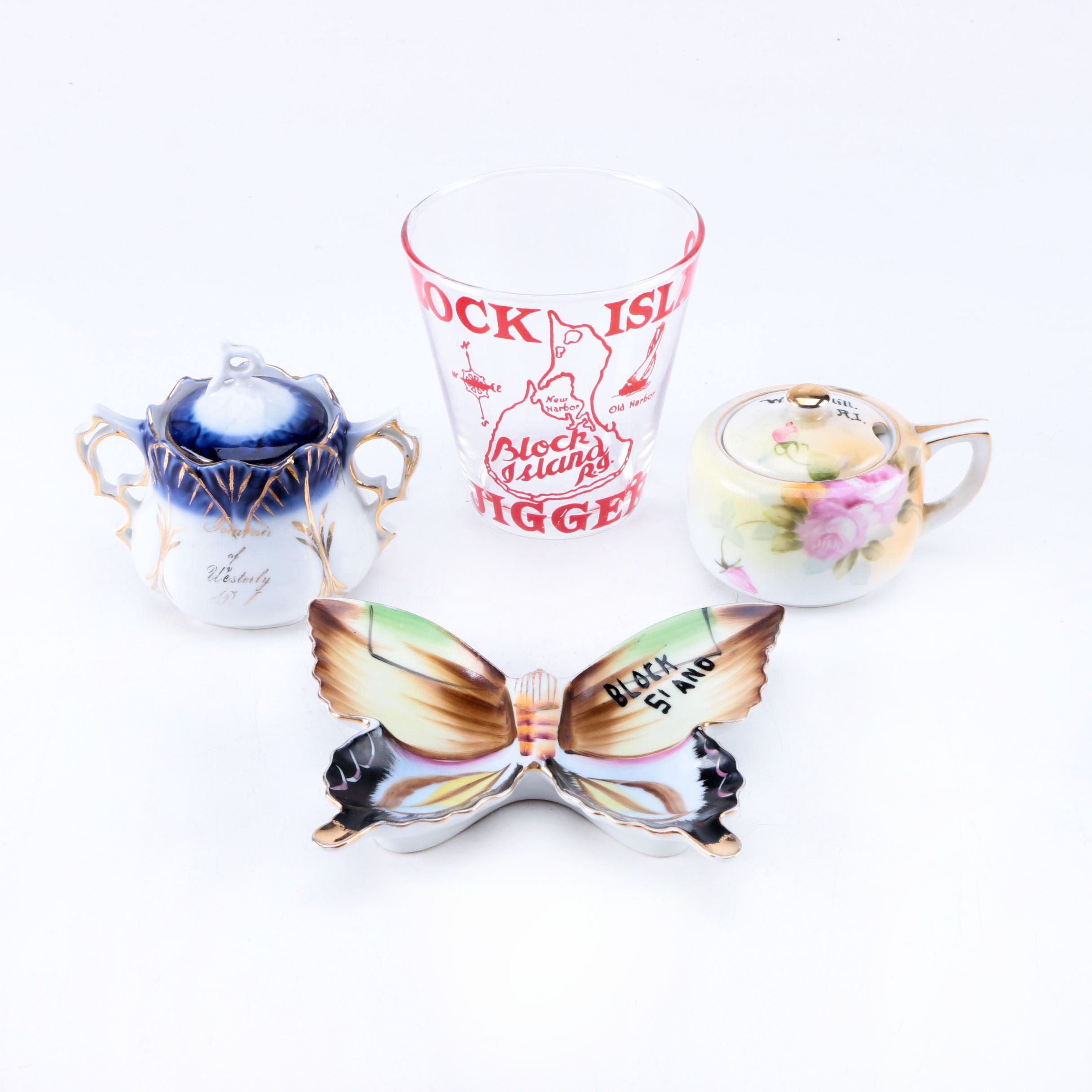 Glass and Porcelain Rhode Island Souvenirs