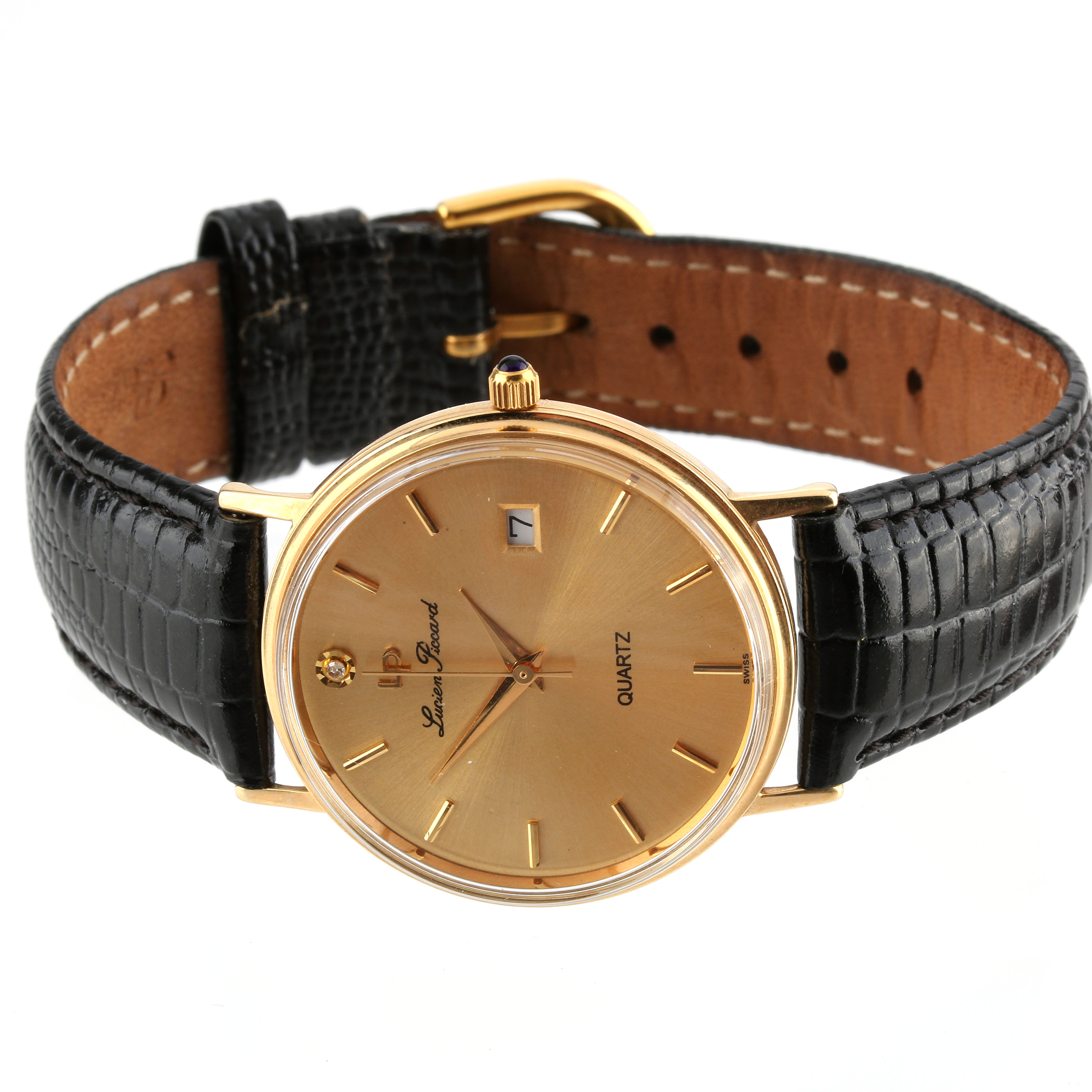 Lucien Picard 14K Yellow Gold Diamond Analog Watch