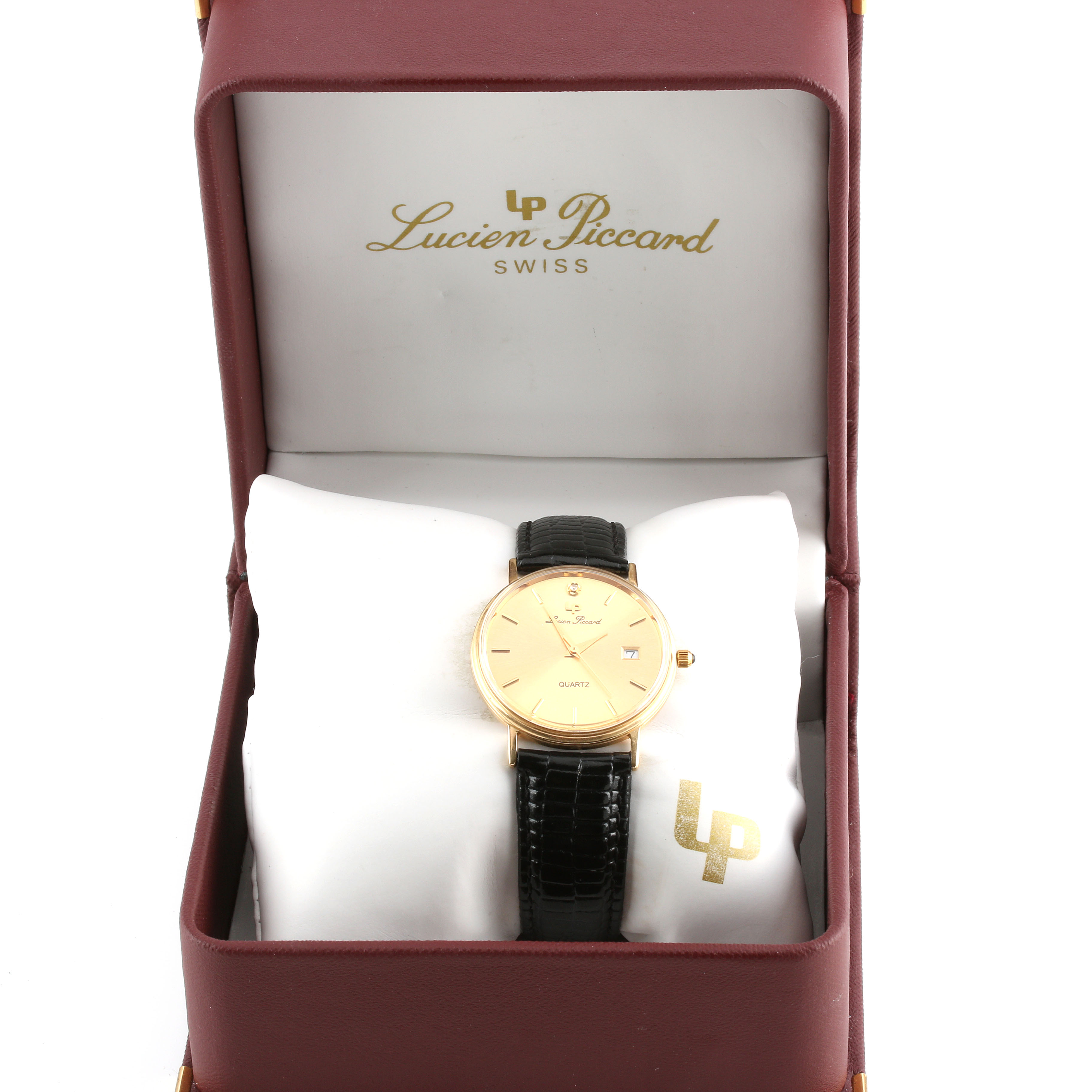 Lucien Picard 14K Yellow Gold Diamond Analog Watch