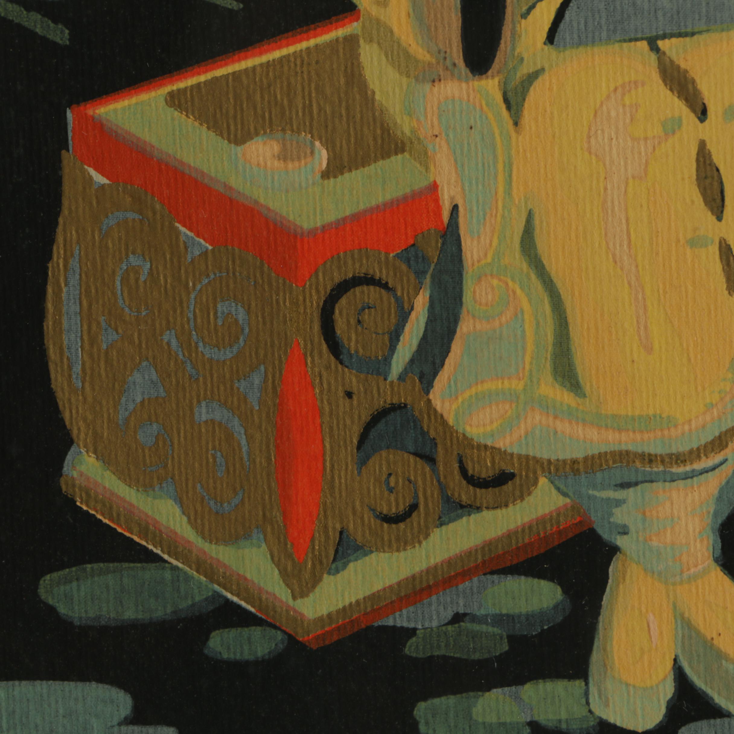 Cibro East Asian-Style Serigraphic Illustrations of Figures