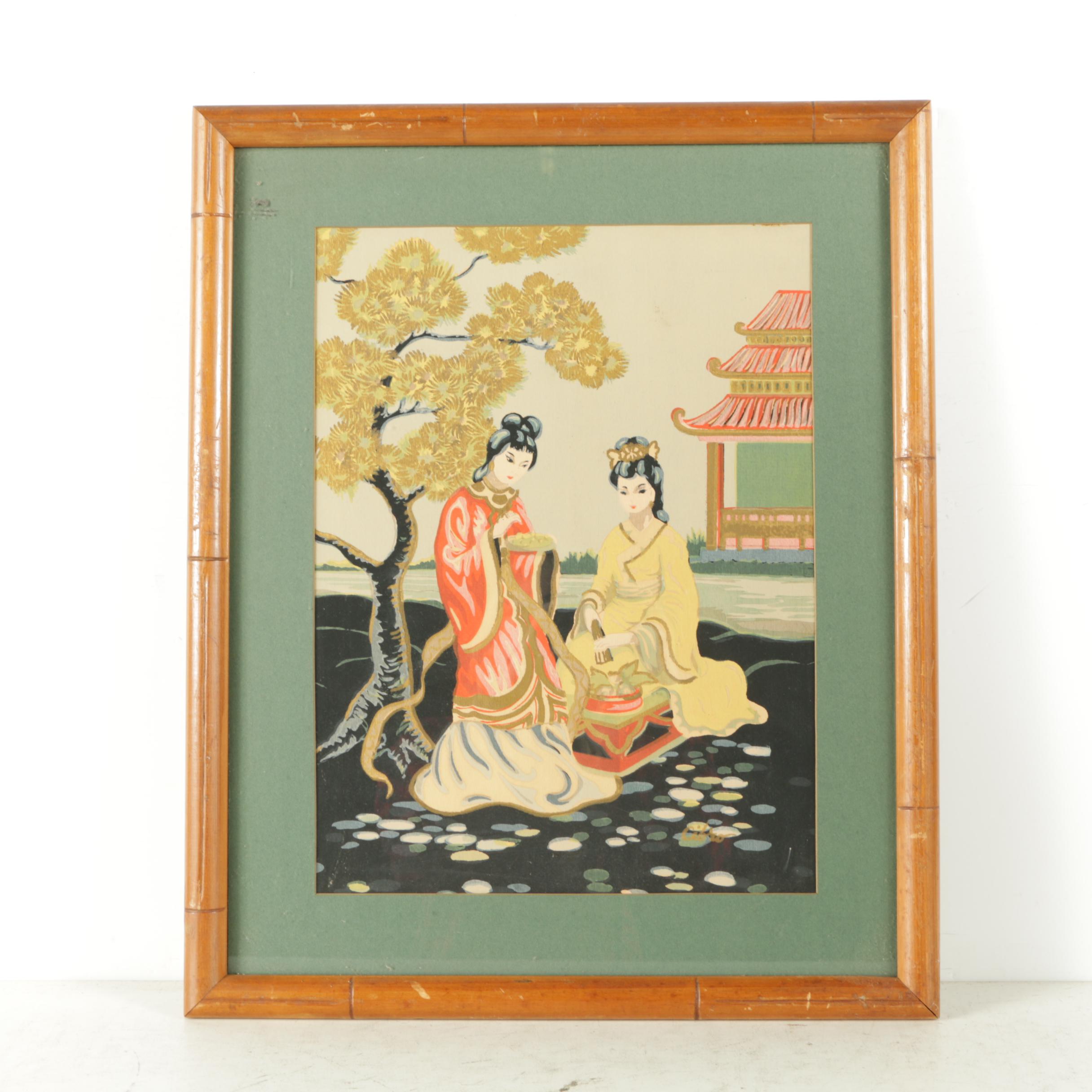 Cibro East Asian-Style Serigraphic Illustrations of Figures