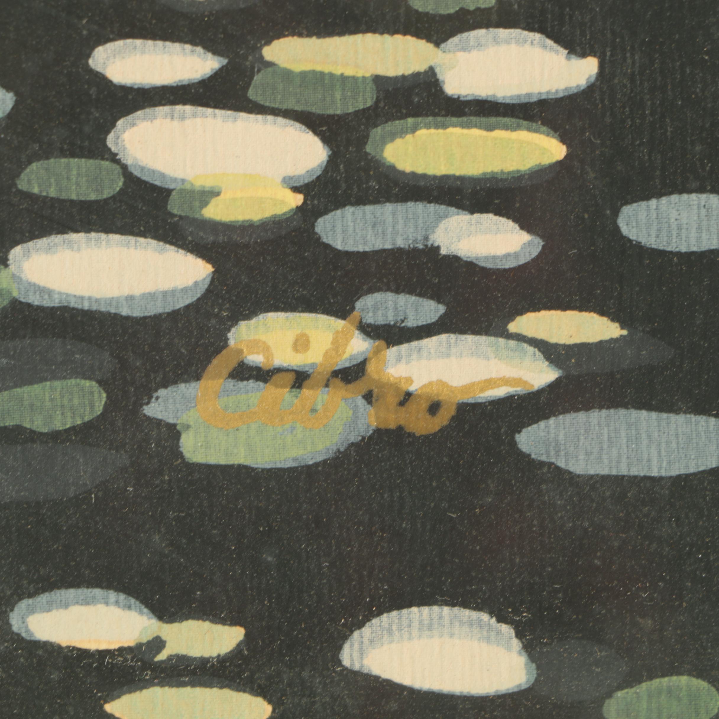 Cibro East Asian-Style Serigraphic Illustrations of Figures