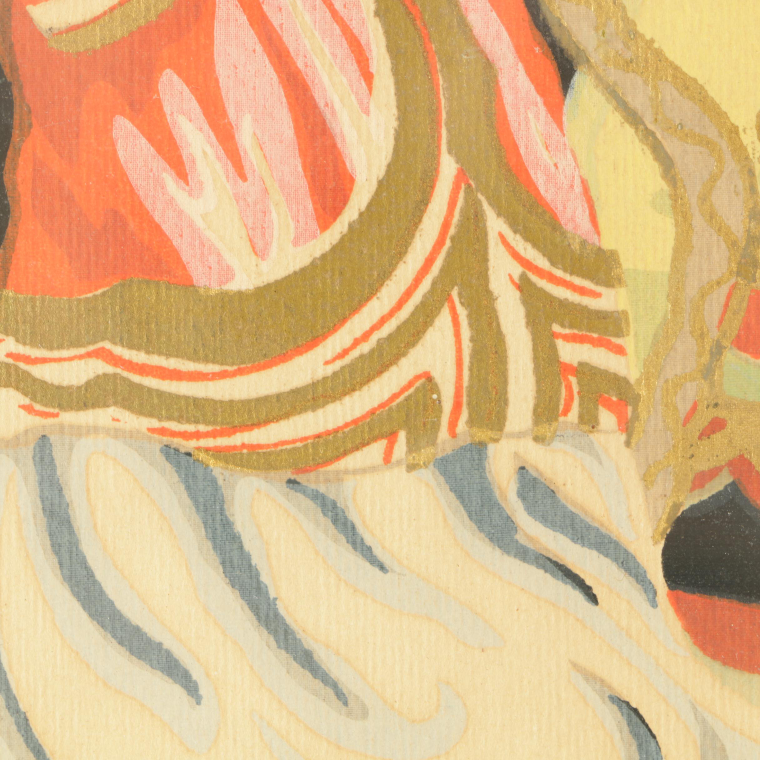 Cibro East Asian-Style Serigraphic Illustrations of Figures