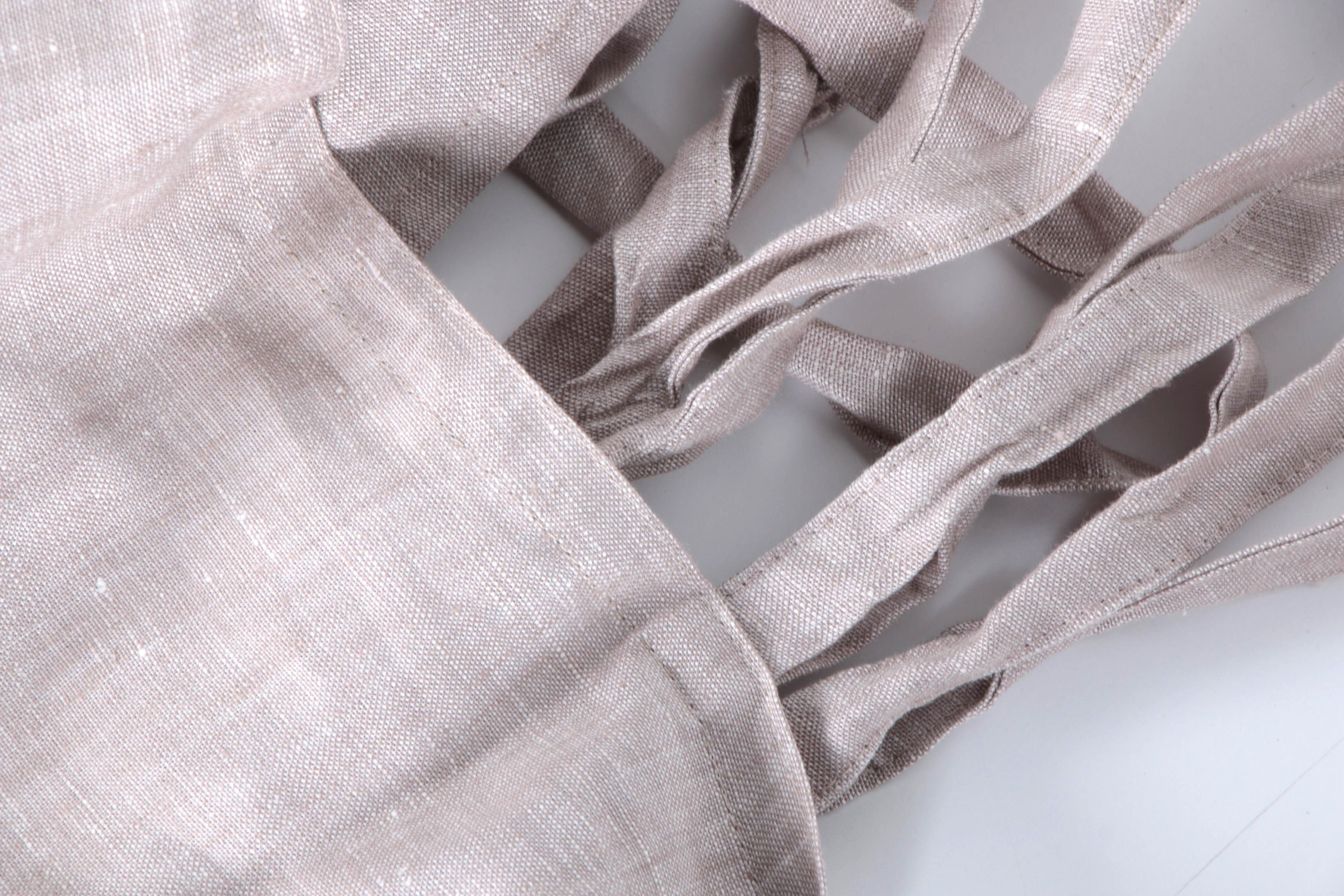 Pair of Tie-Tab Linen Curtain Panels