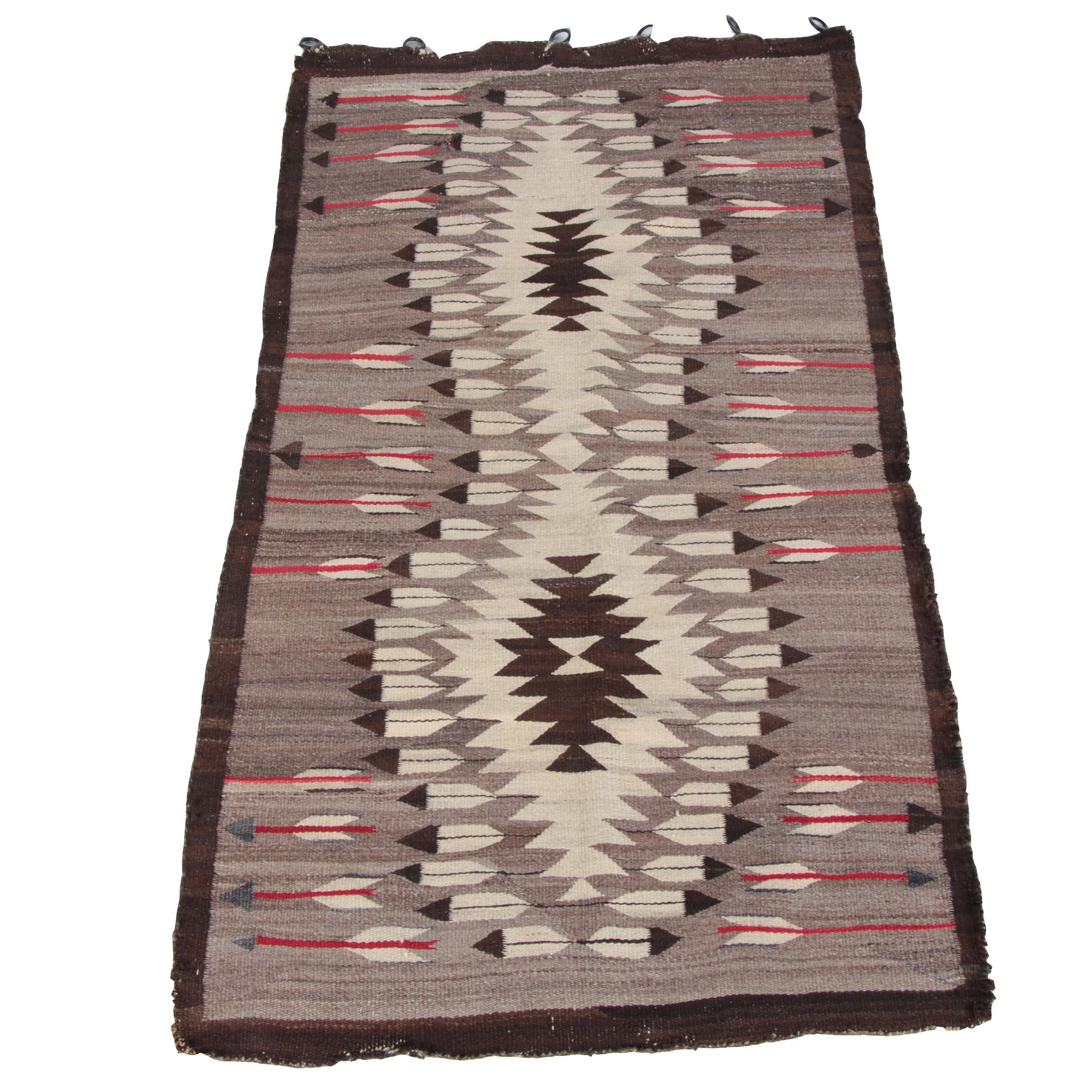 Circa 1920 Navajo Regional Reservation Handwoven Wool Rug