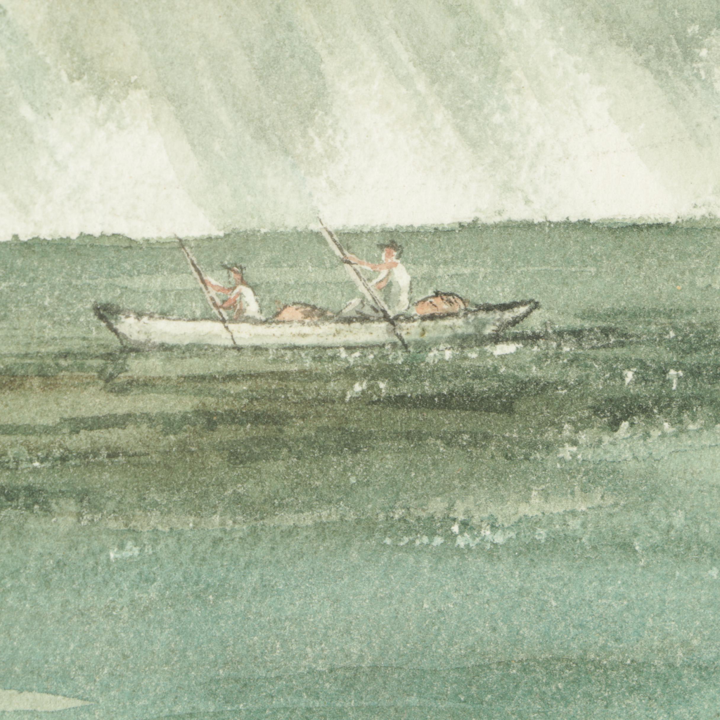 Byron Ward Watercolor Painting of a Landscape "Showers Over The Gulf"