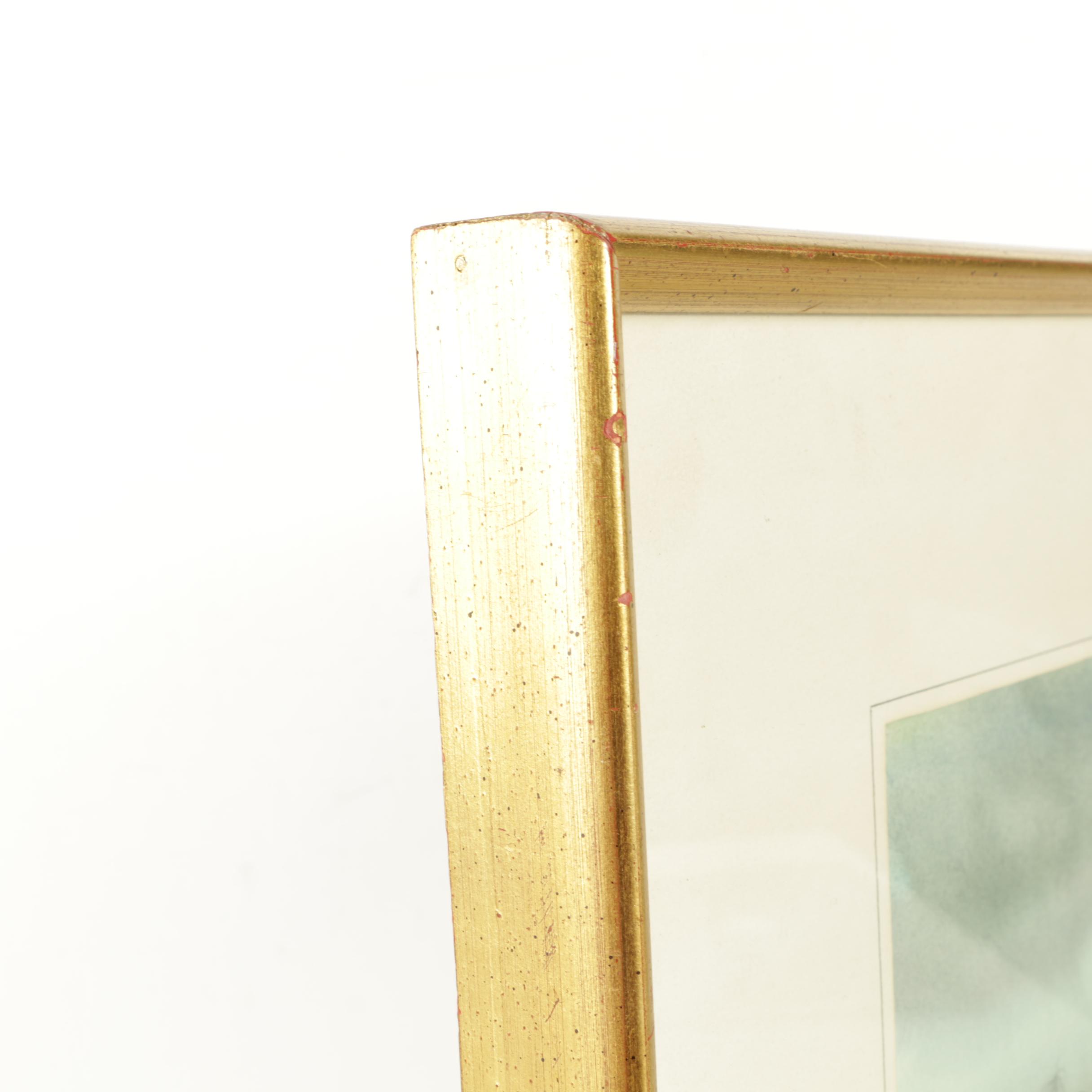 Byron Ward Watercolor Painting of a Landscape "Showers Over The Gulf"