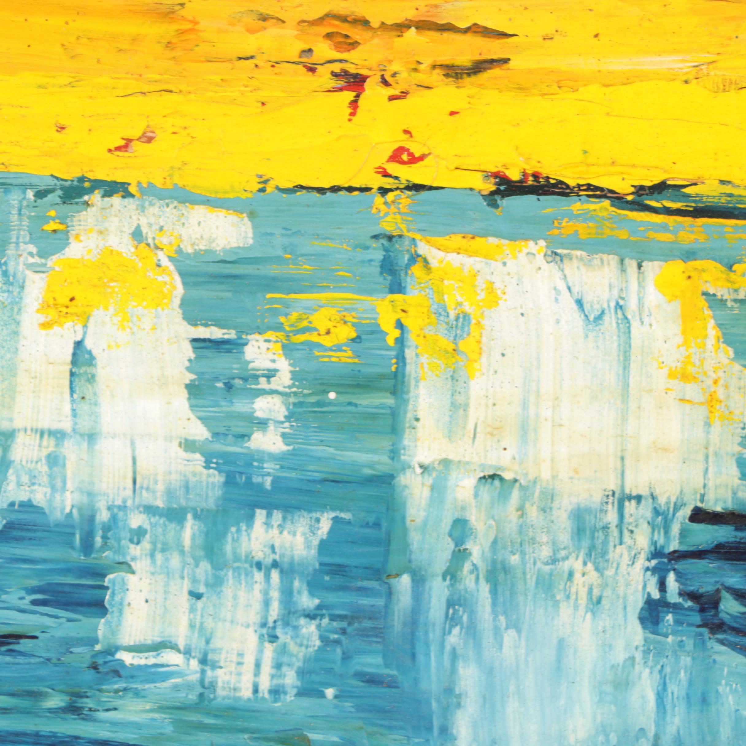 Amador 1965 Oil Painting on Canvas of a Seaside Village