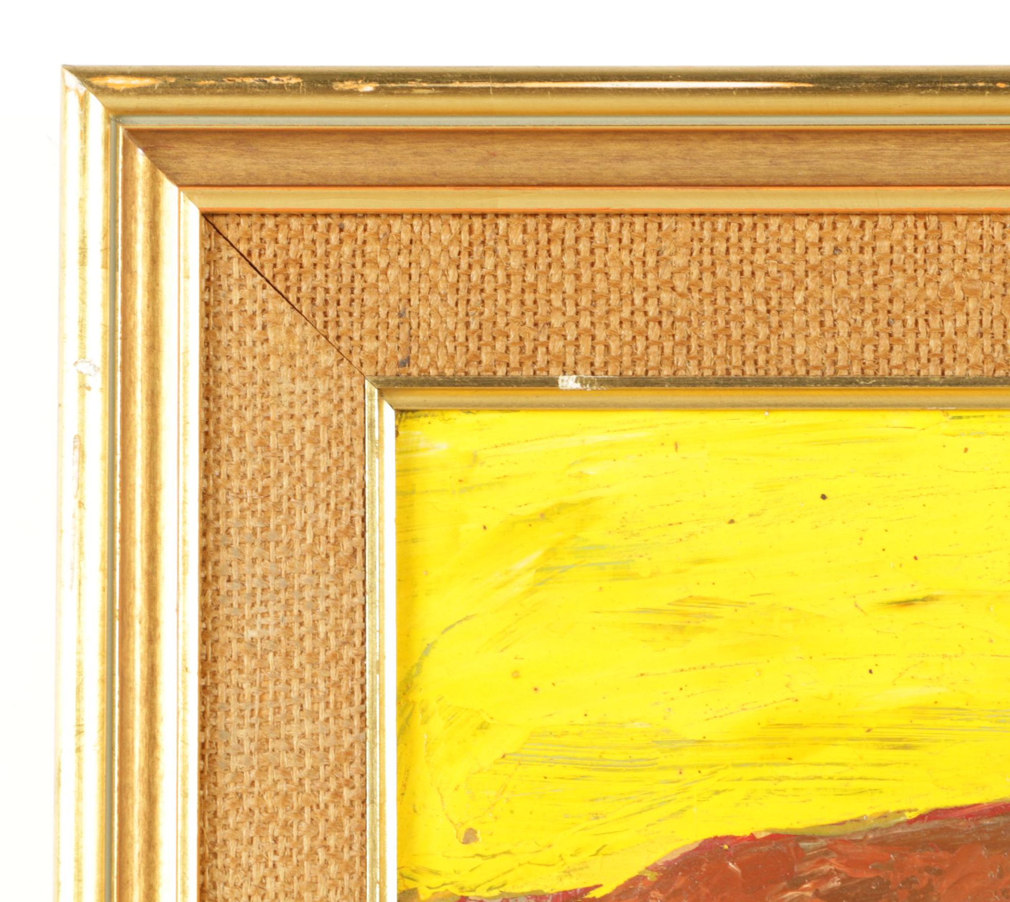 Amador 1965 Oil Painting on Canvas of a Seaside Village